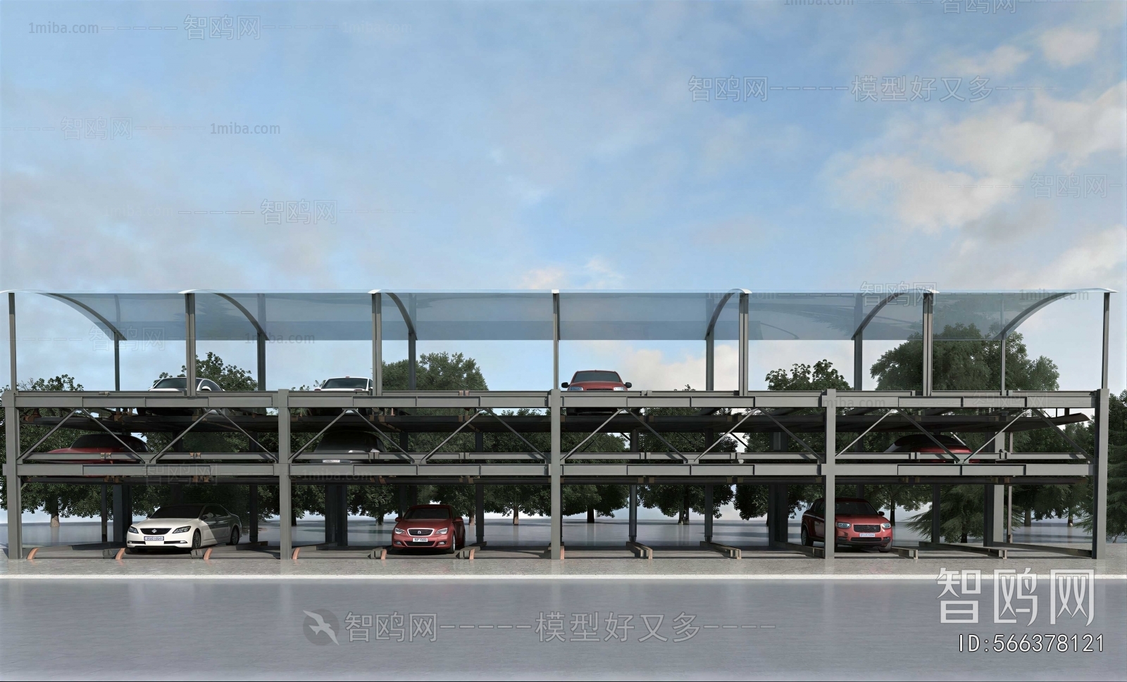 Modern Outdoor Parking Lot