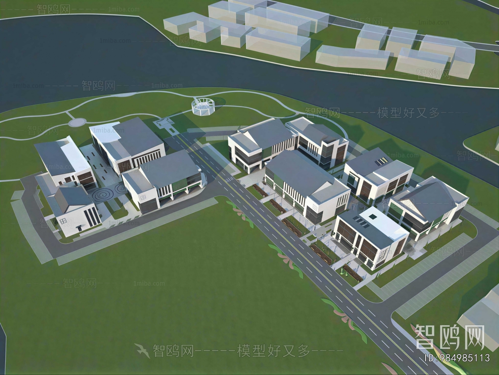 Modern Architectural Bird's-eye View Planning