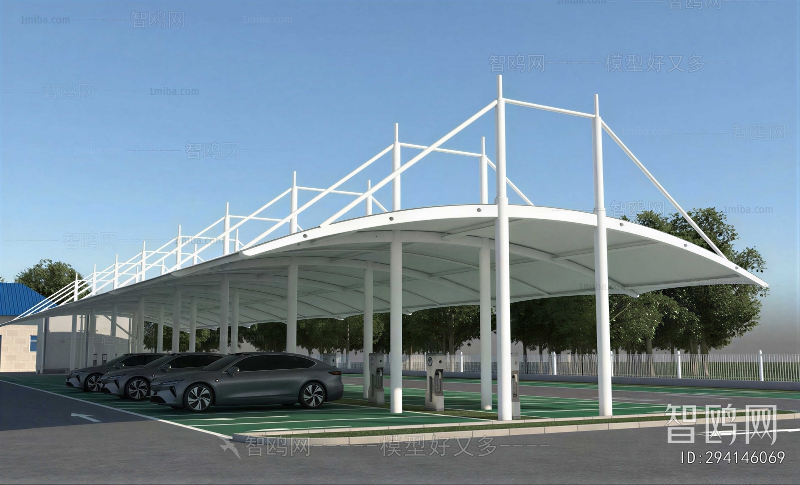 Modern Outdoor Parking Lot