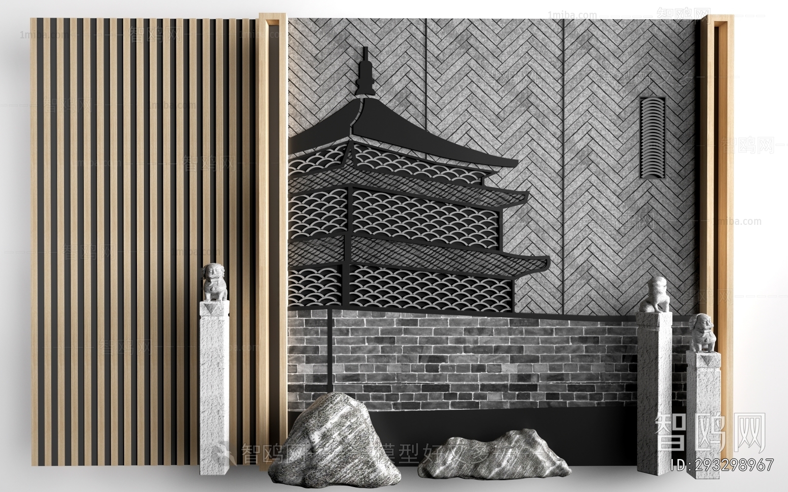 New Chinese Style TV Wall