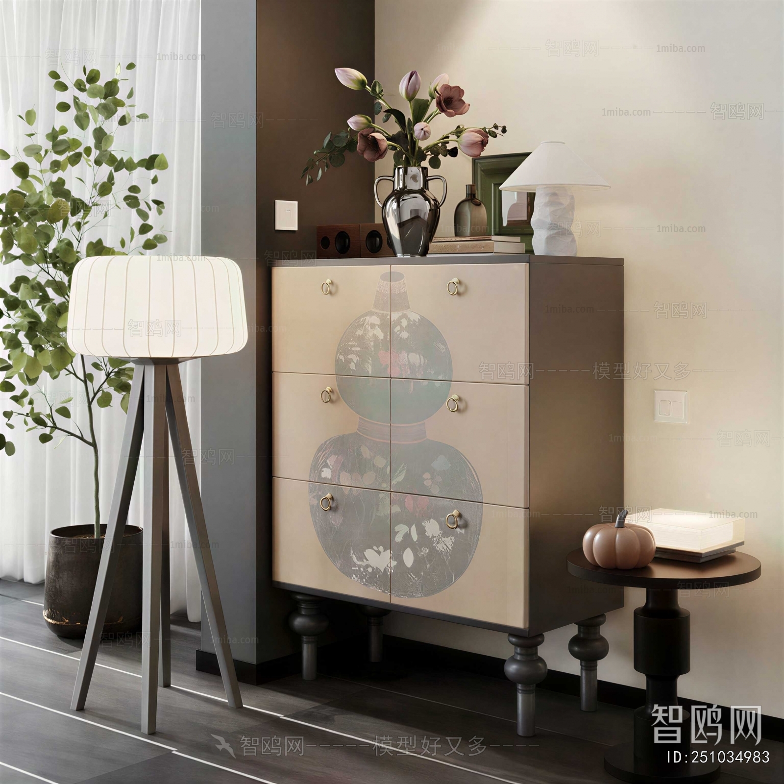 New Chinese Style Entrance Cabinet
