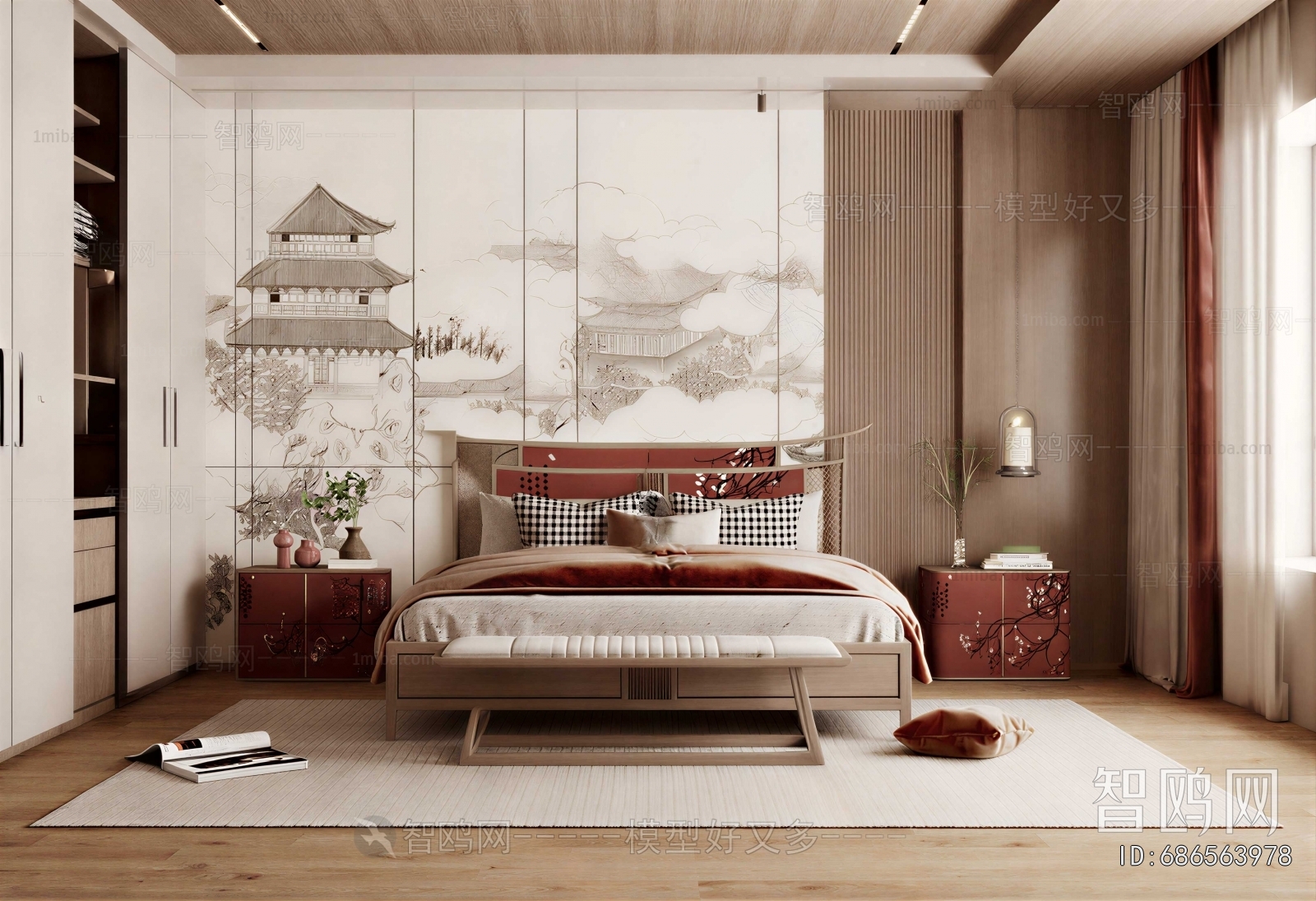 New Chinese Style Bedroom
