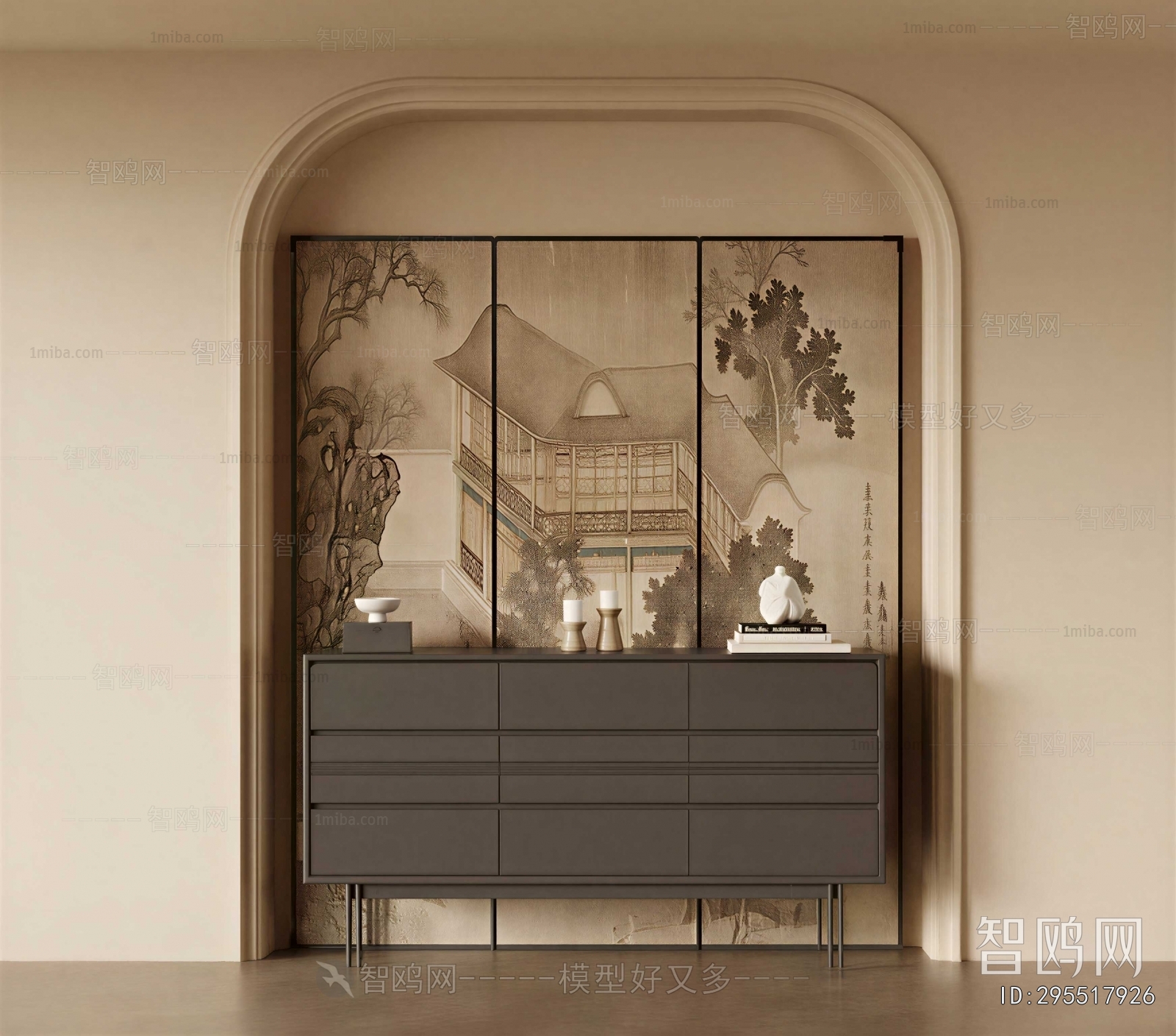 New Chinese Style Entrance Cabinet