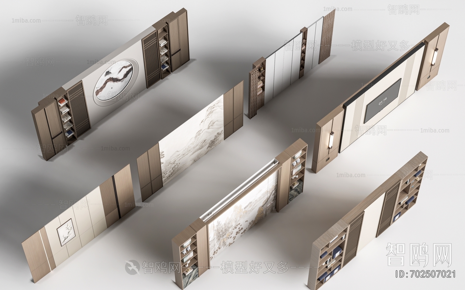 New Chinese Style TV Wall