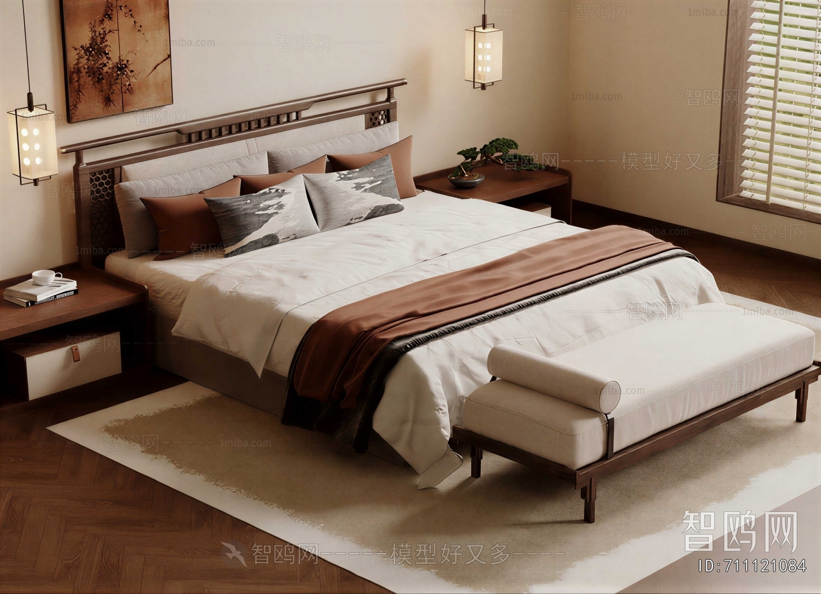 New Chinese Style Double Bed
