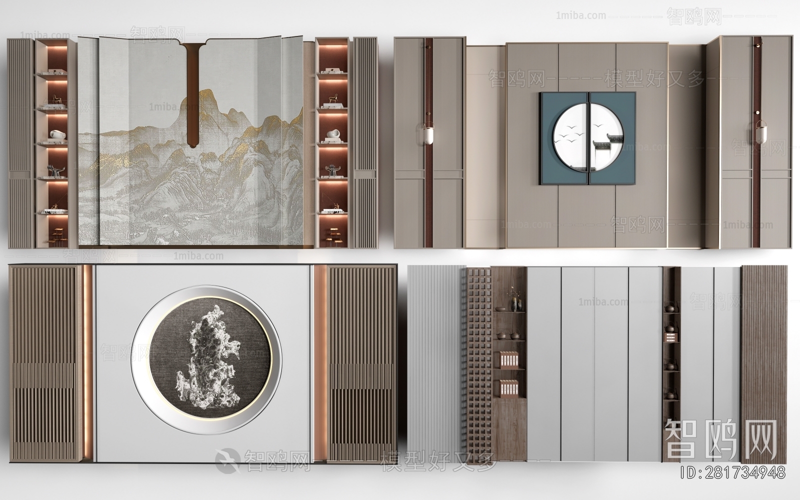 New Chinese Style TV Wall