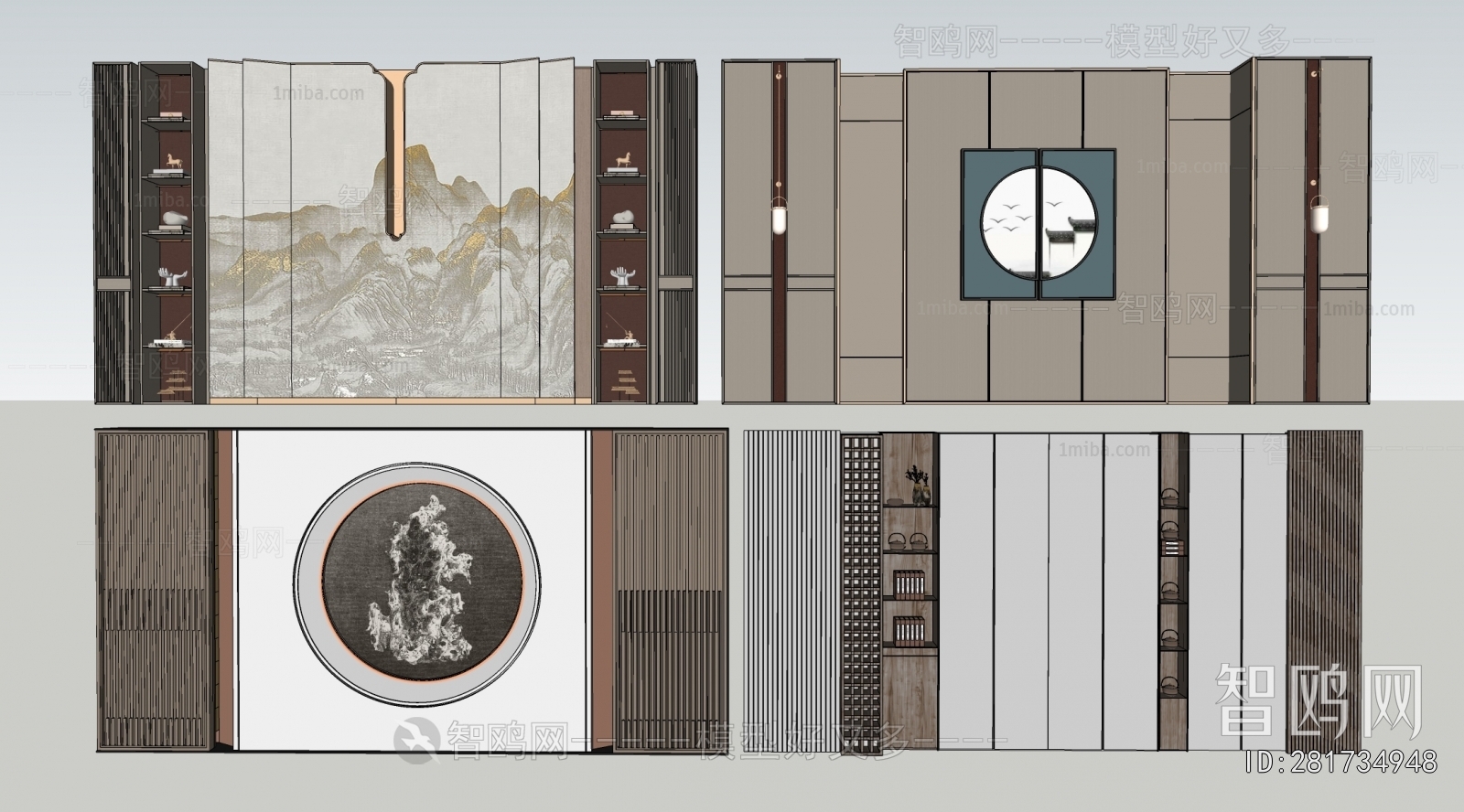 New Chinese Style TV Wall