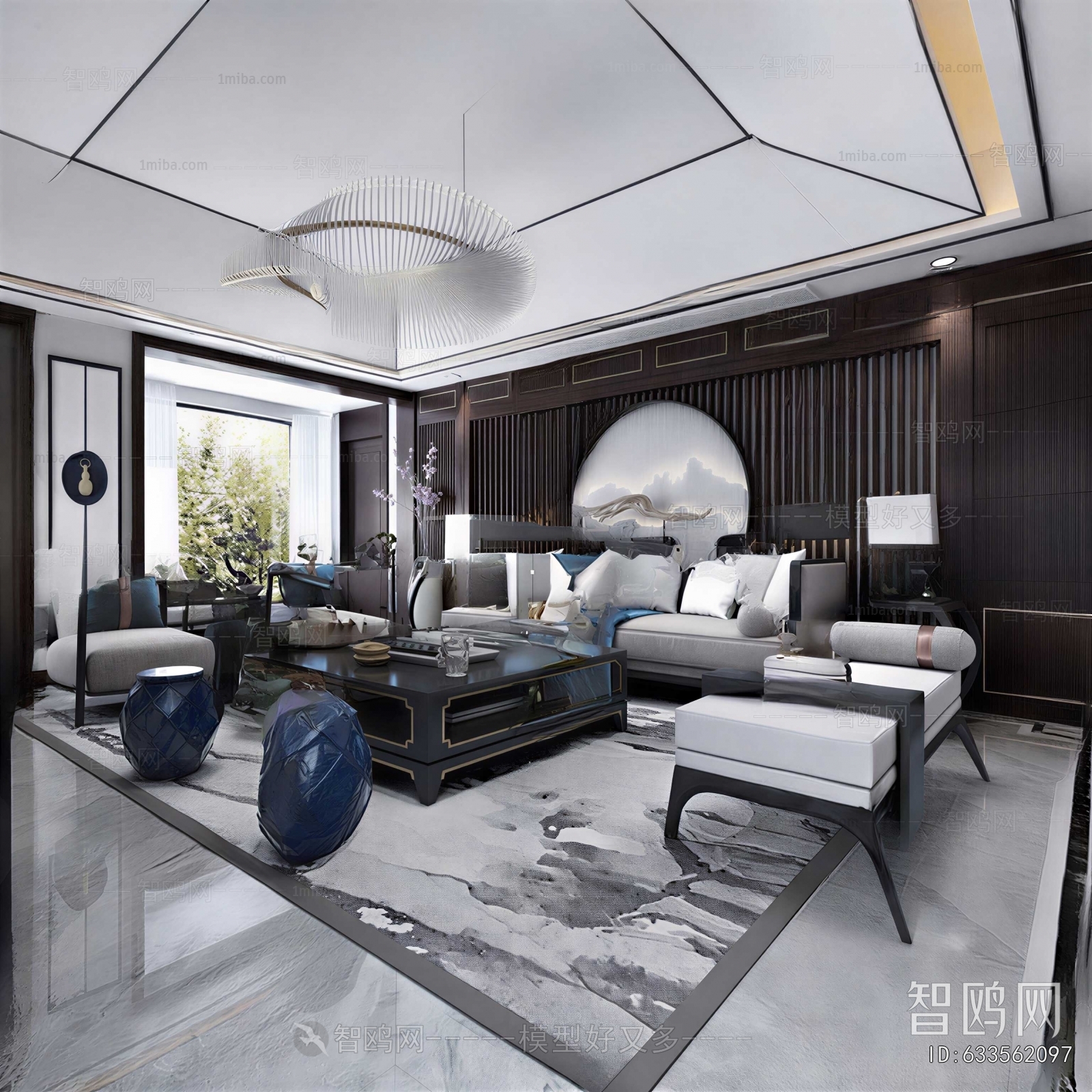 New Chinese Style A Living Room