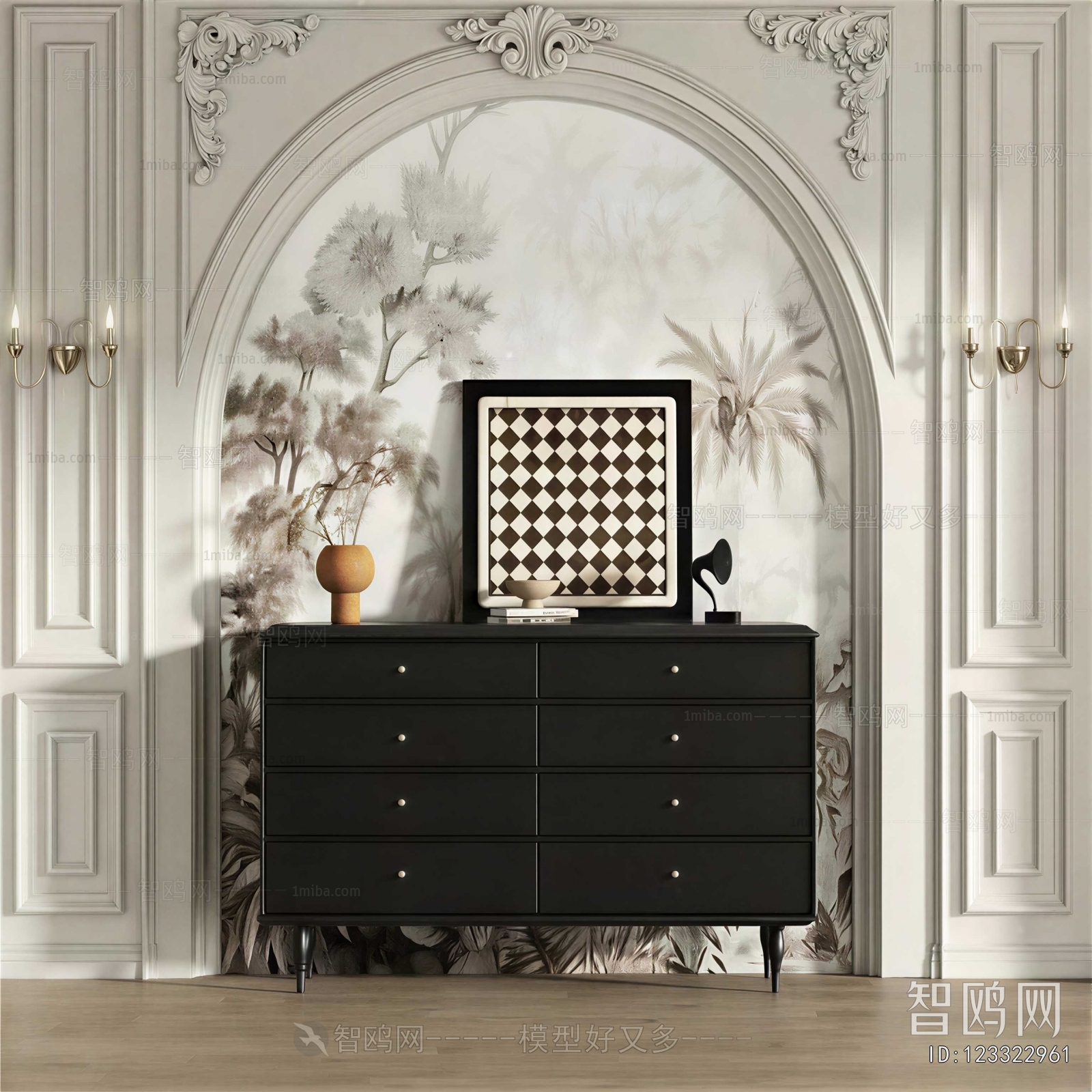 French Style Entrance Cabinet