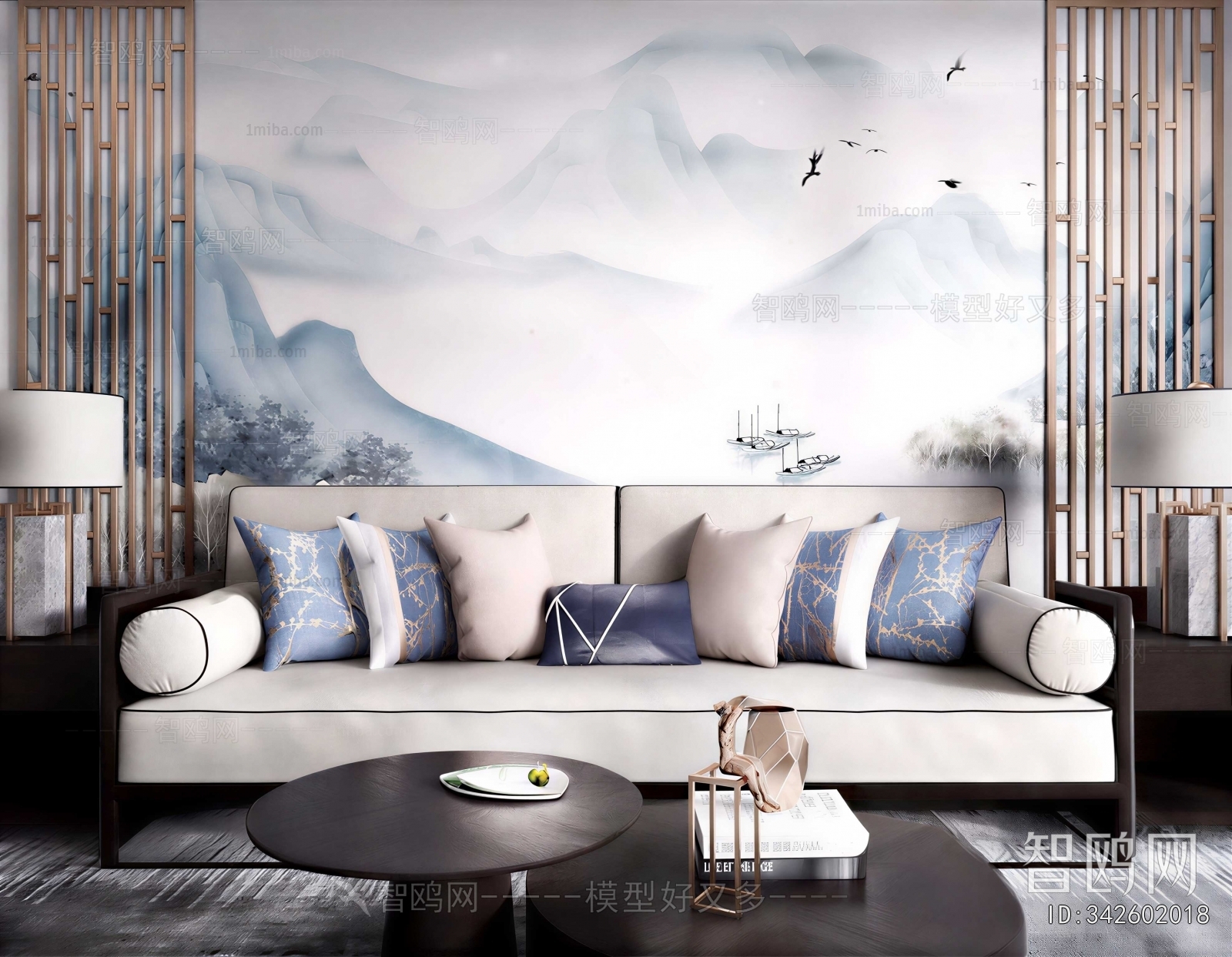 New Chinese Style Sofa Combination