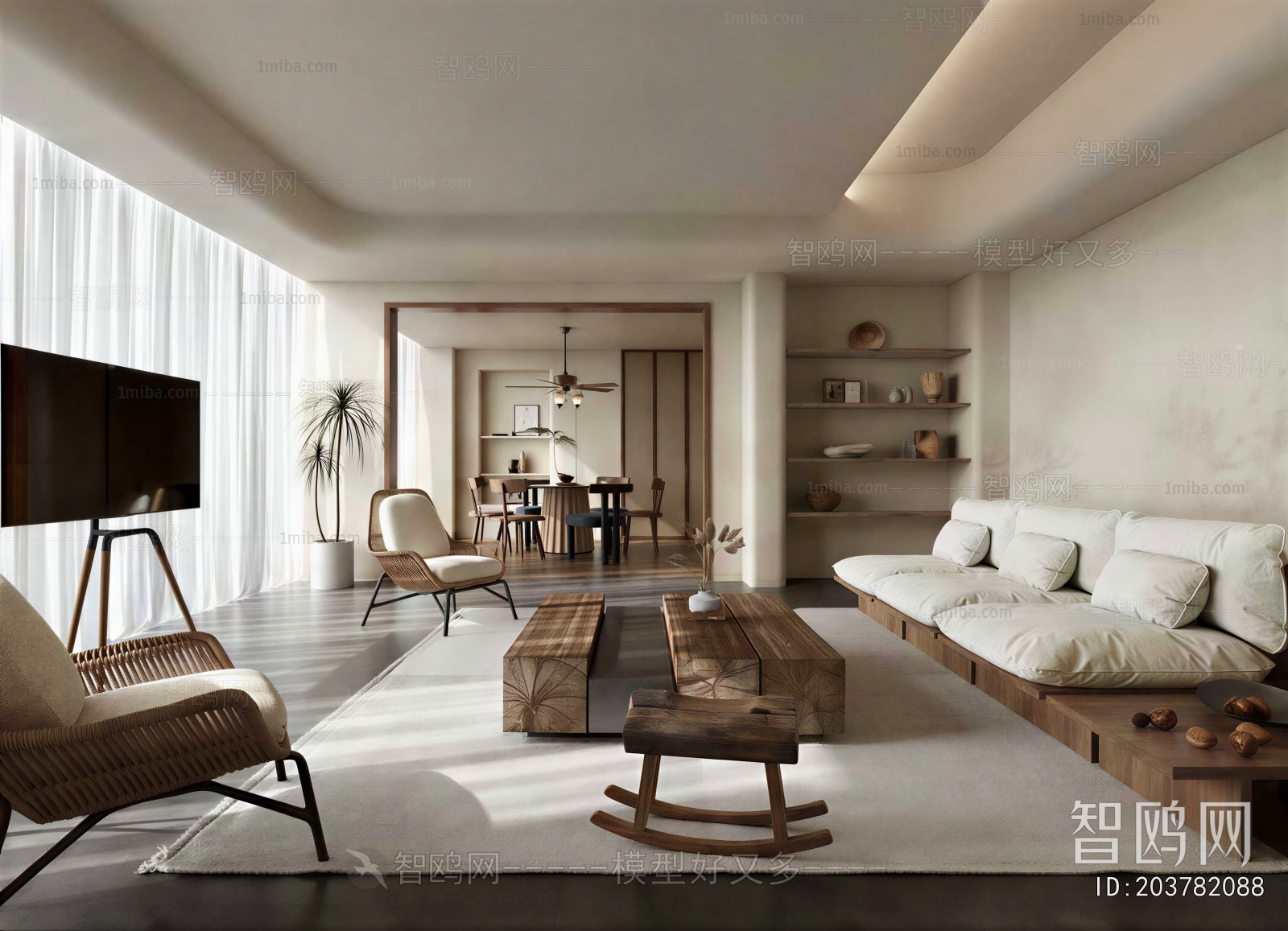 Wabi-sabi Style A Living Room