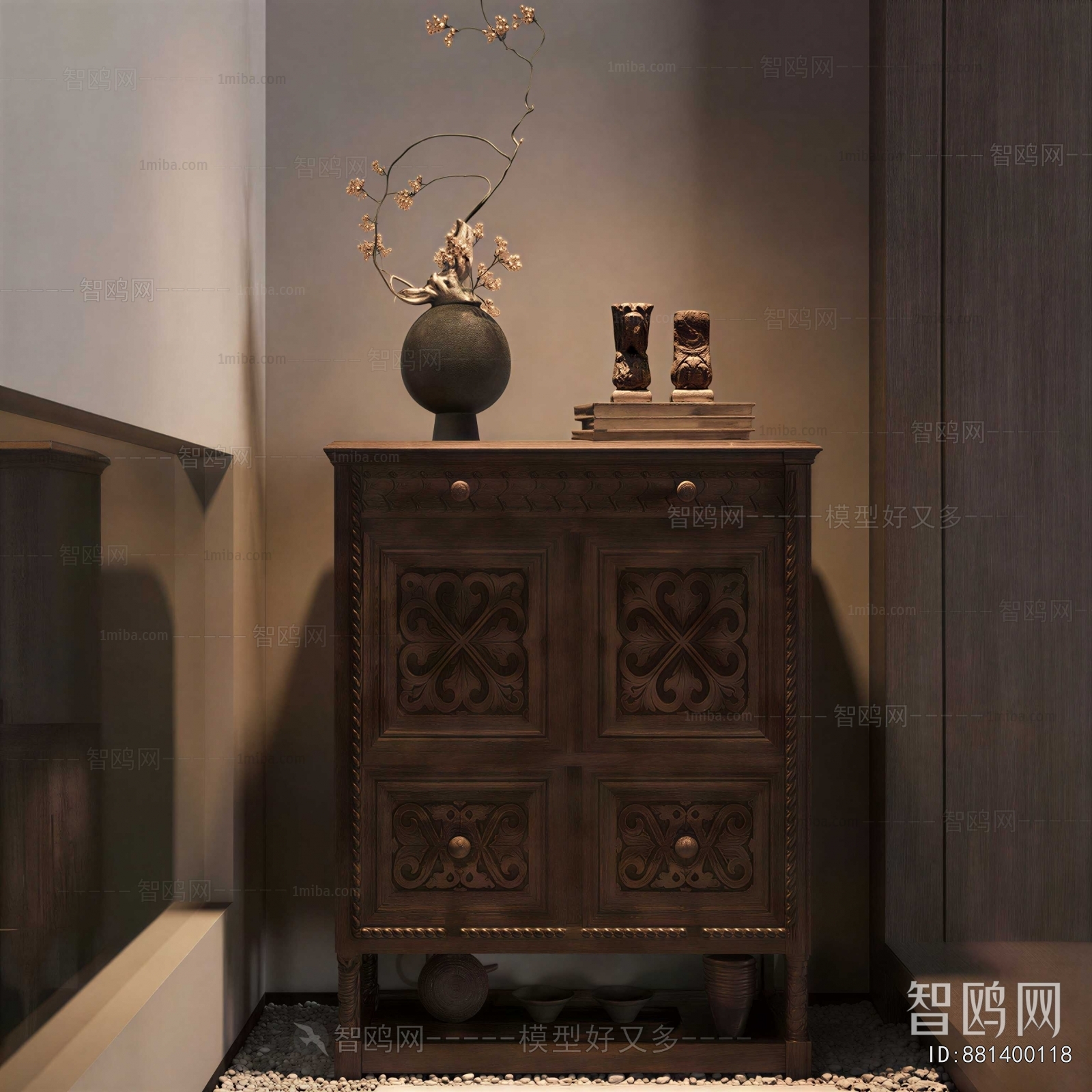 New Chinese Style Side Cabinet