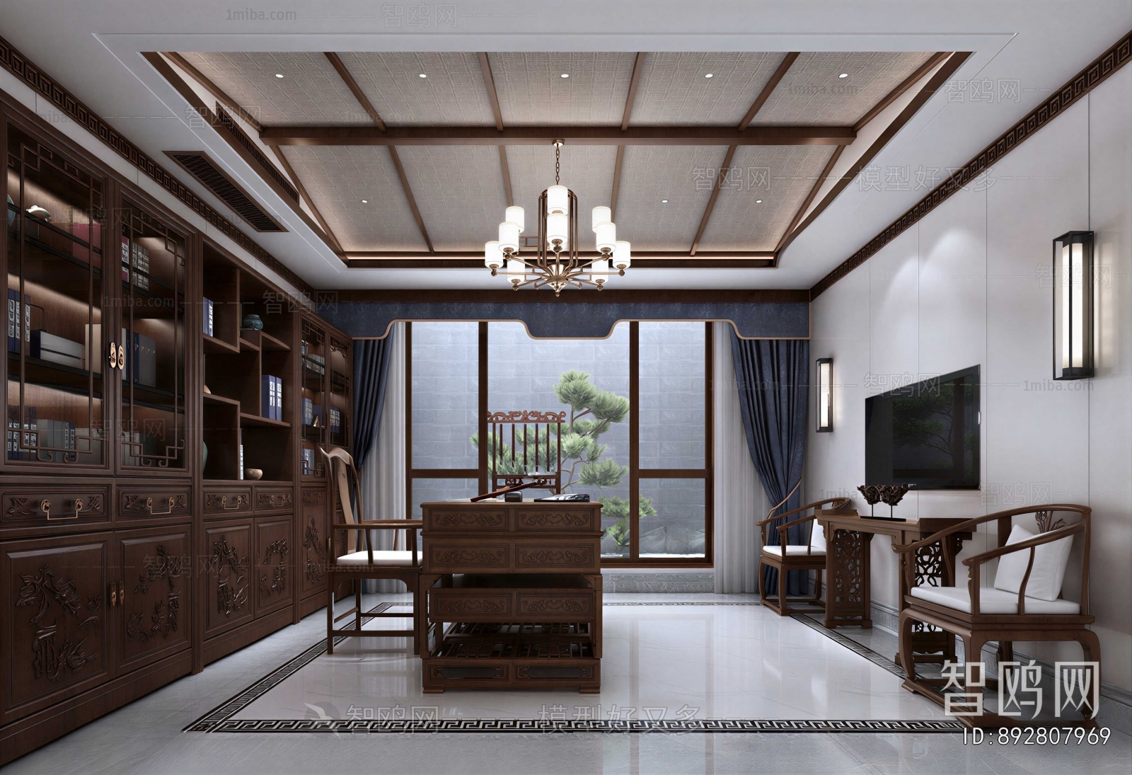 New Chinese Style Study Space