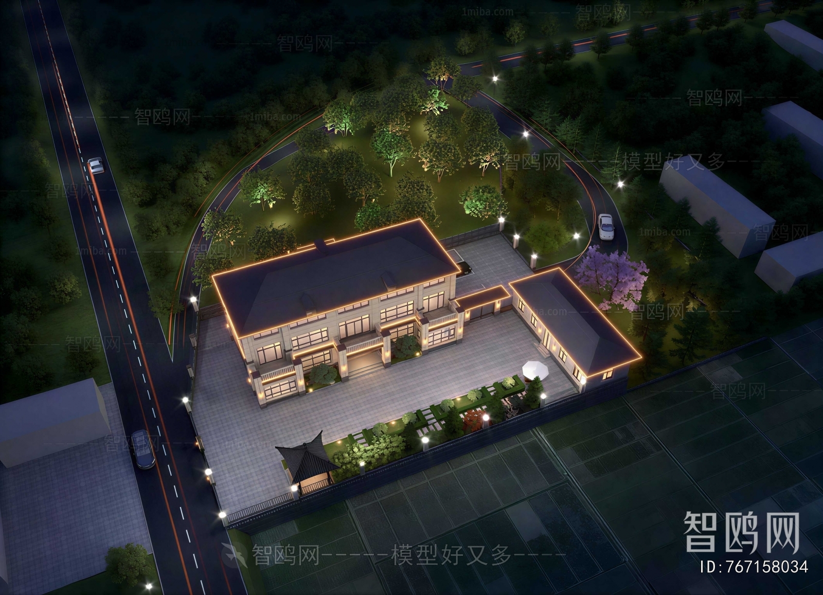 Modern Architectural Bird's-eye View Planning