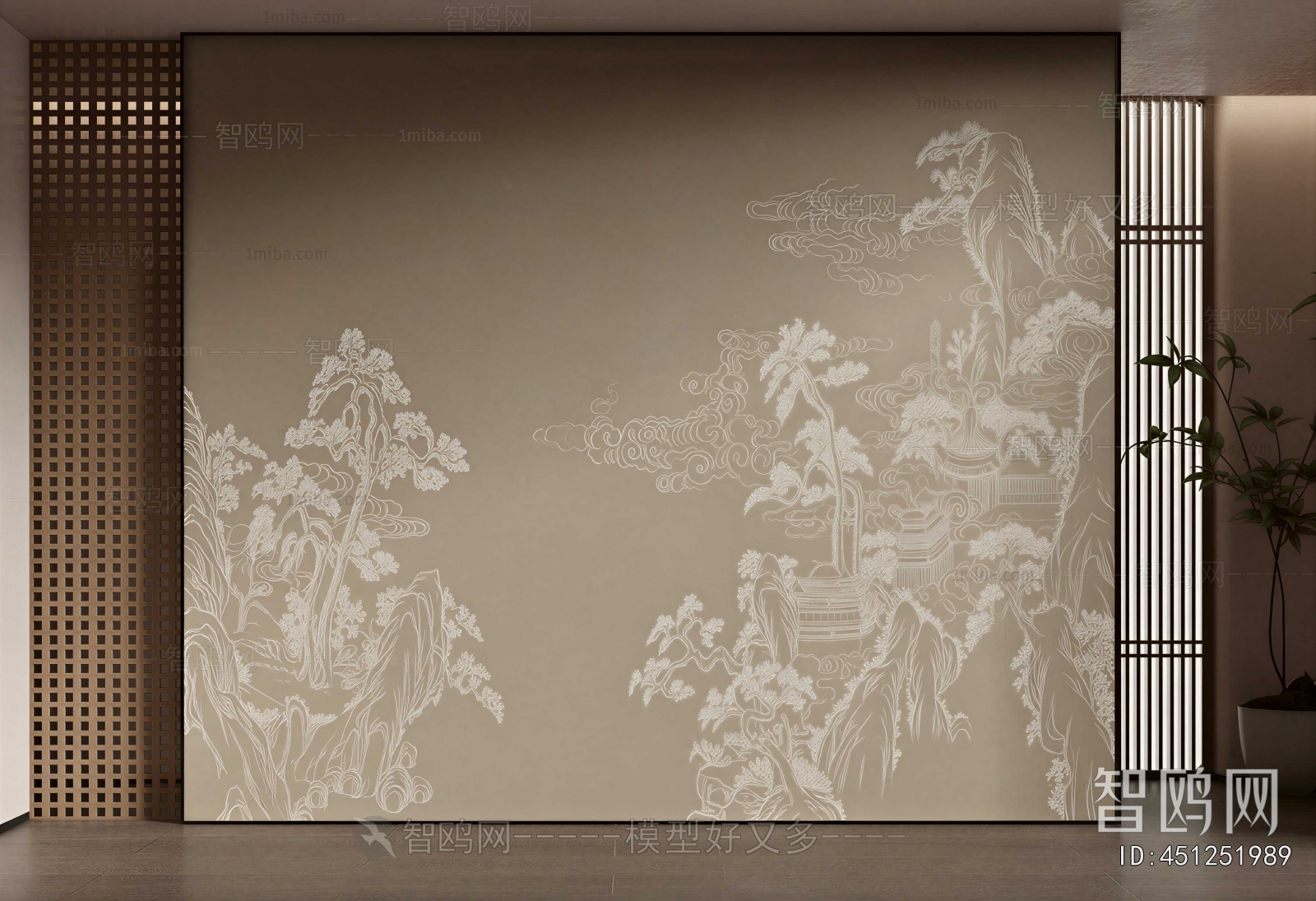New Chinese Style TV Wall
