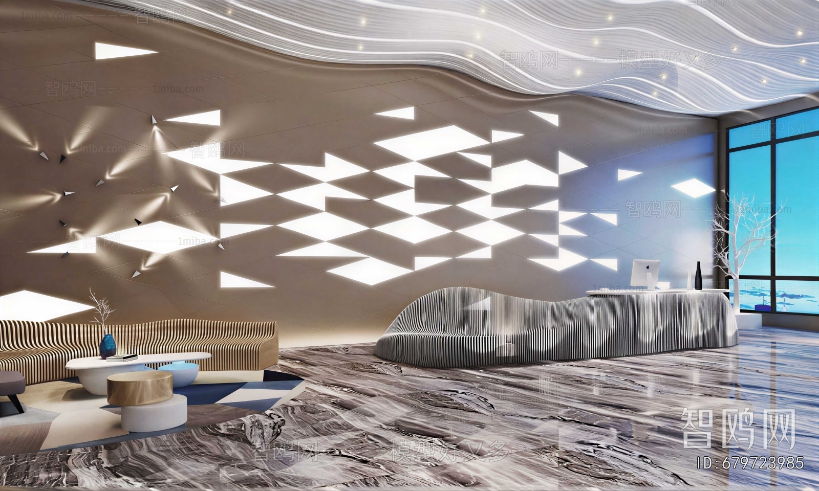 Modern Office Reception Desk