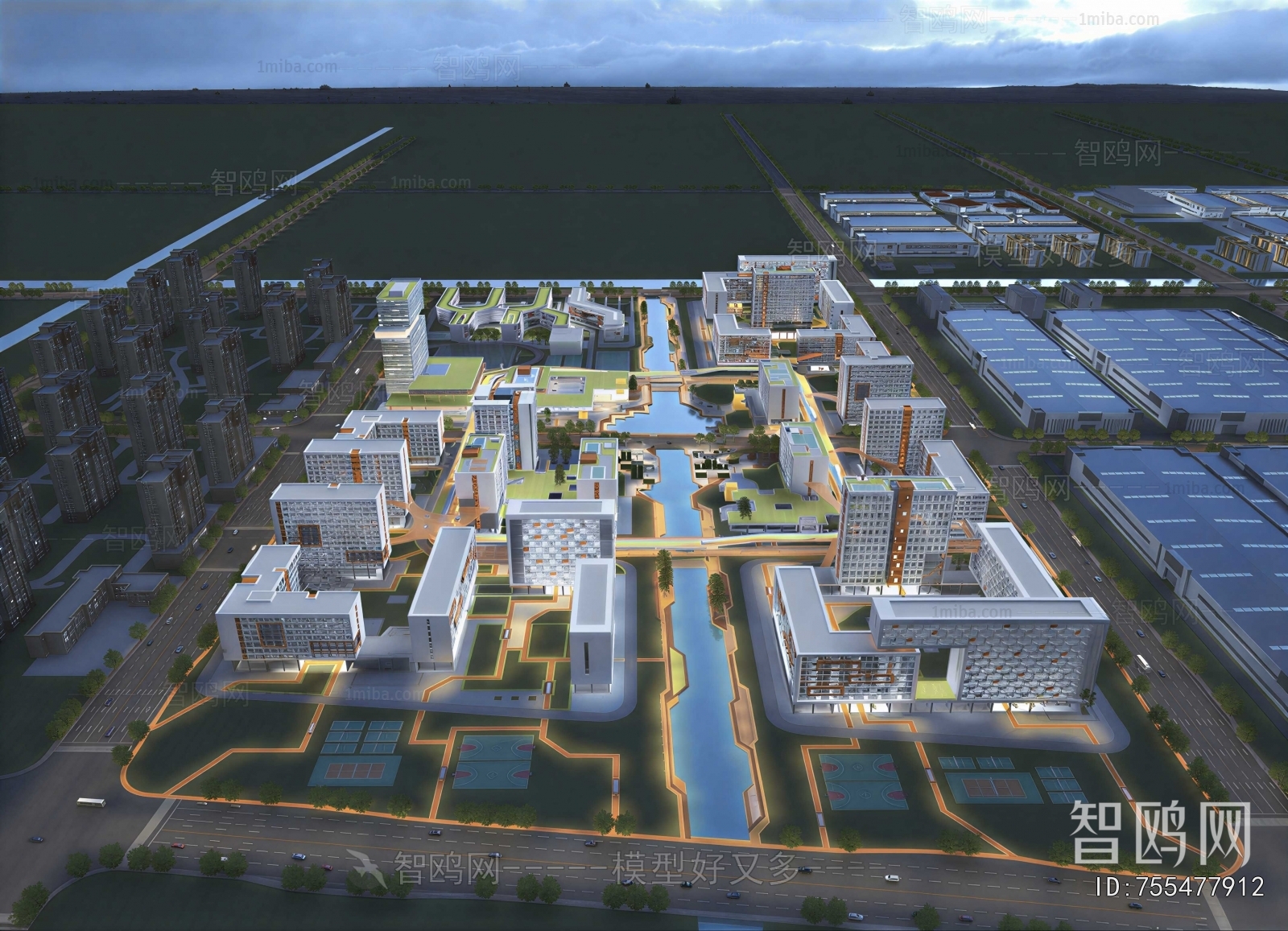 Modern Architectural Bird's-eye View Planning
