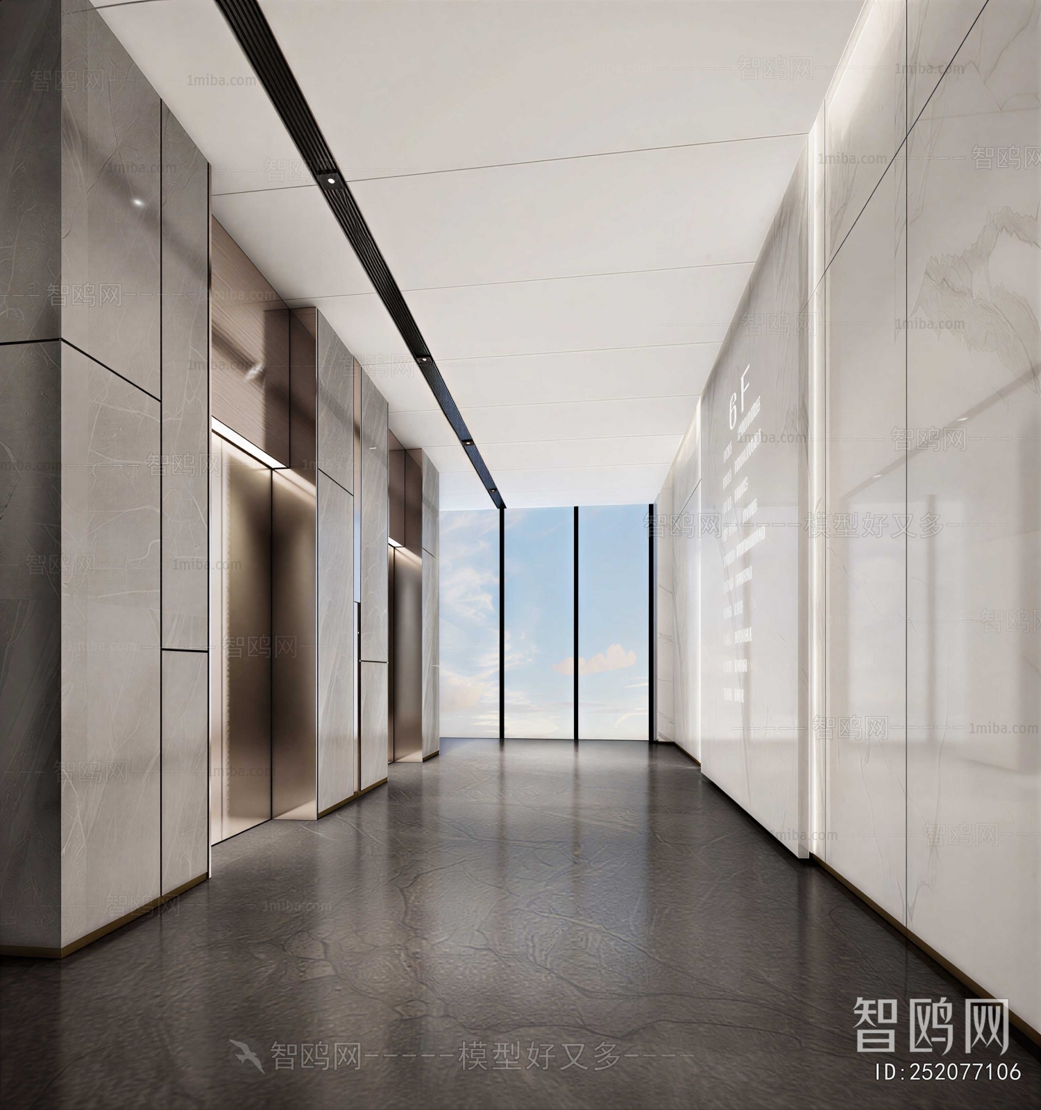 Modern Office Elevator Hall