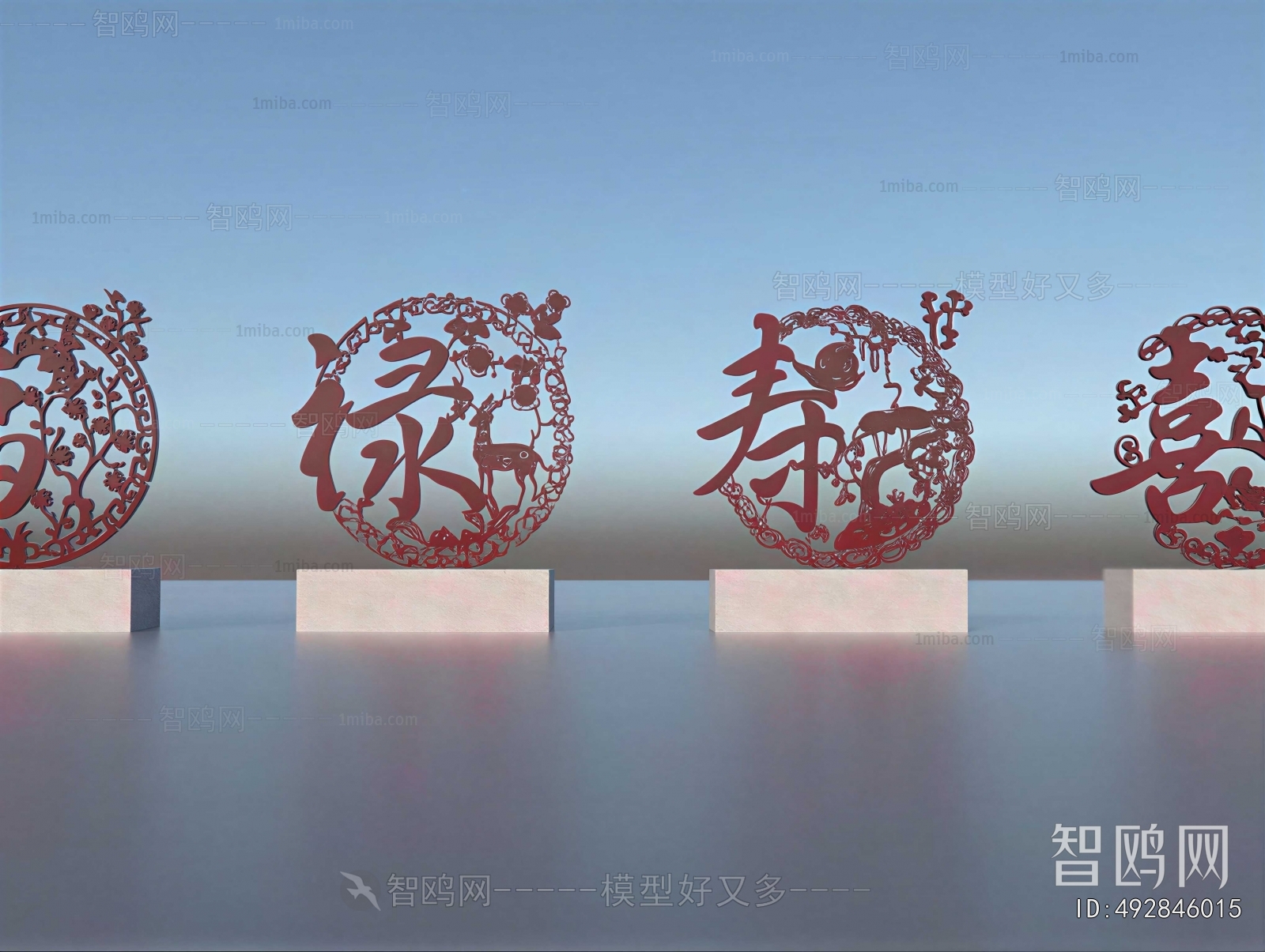 New Chinese Style Sculpture Sketch