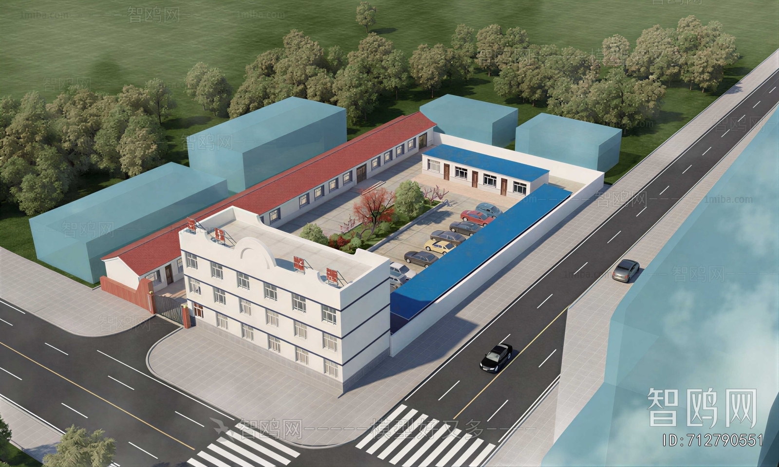 Modern Architectural Bird's-eye View Planning