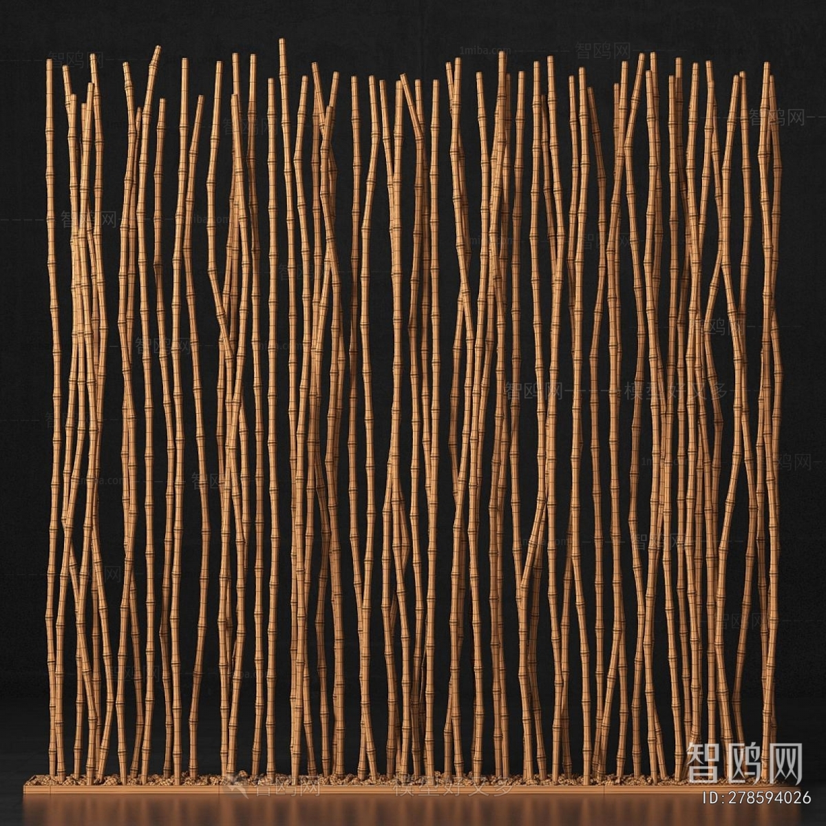 Wabi-sabi Style Wooden Screen Partition