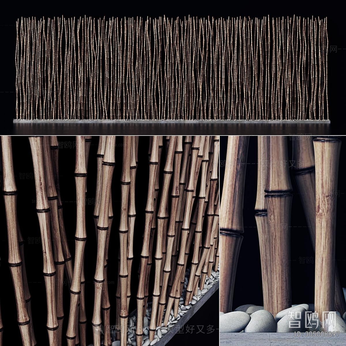 Wabi-sabi Style Wooden Screen Partition