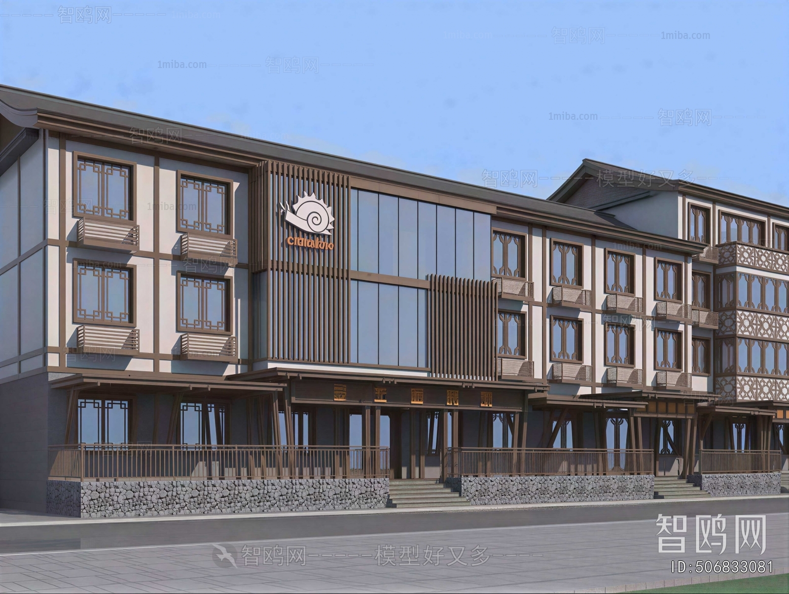 New Chinese Style Appearance Of Commercial Building