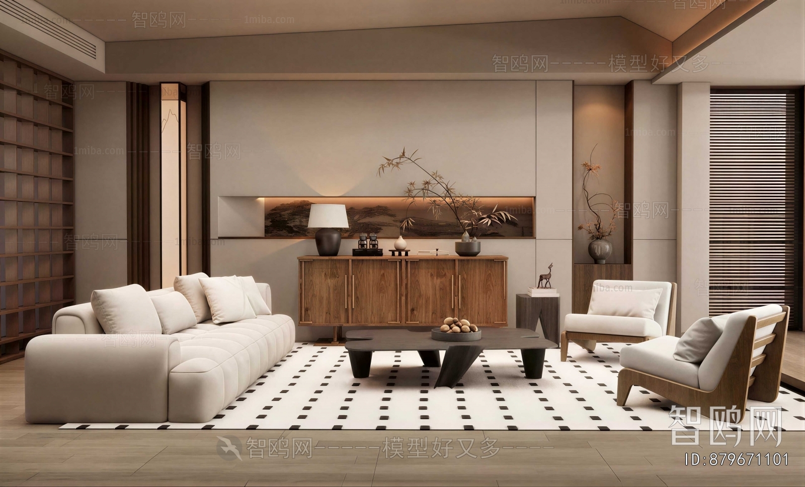 New Chinese Style A Living Room