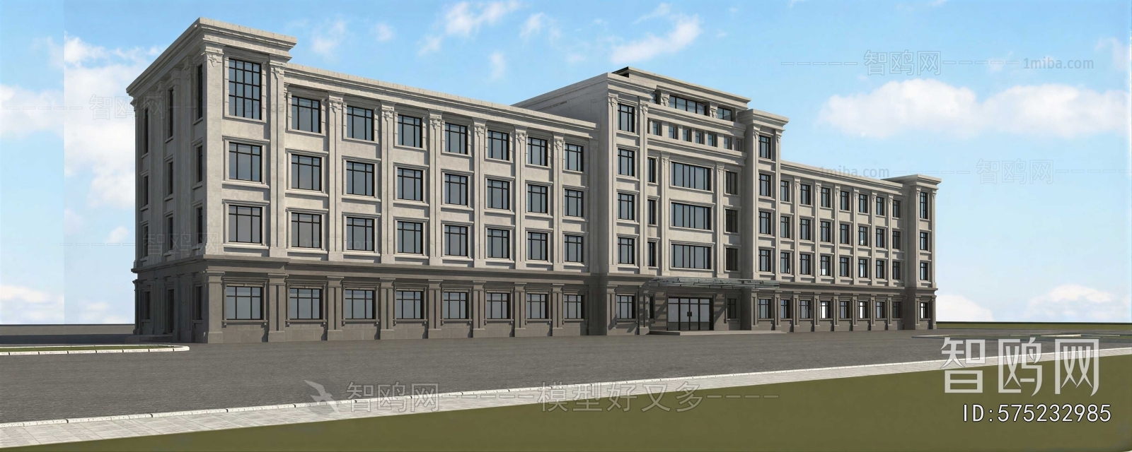 Simple European Style Appearance Of Commercial Building