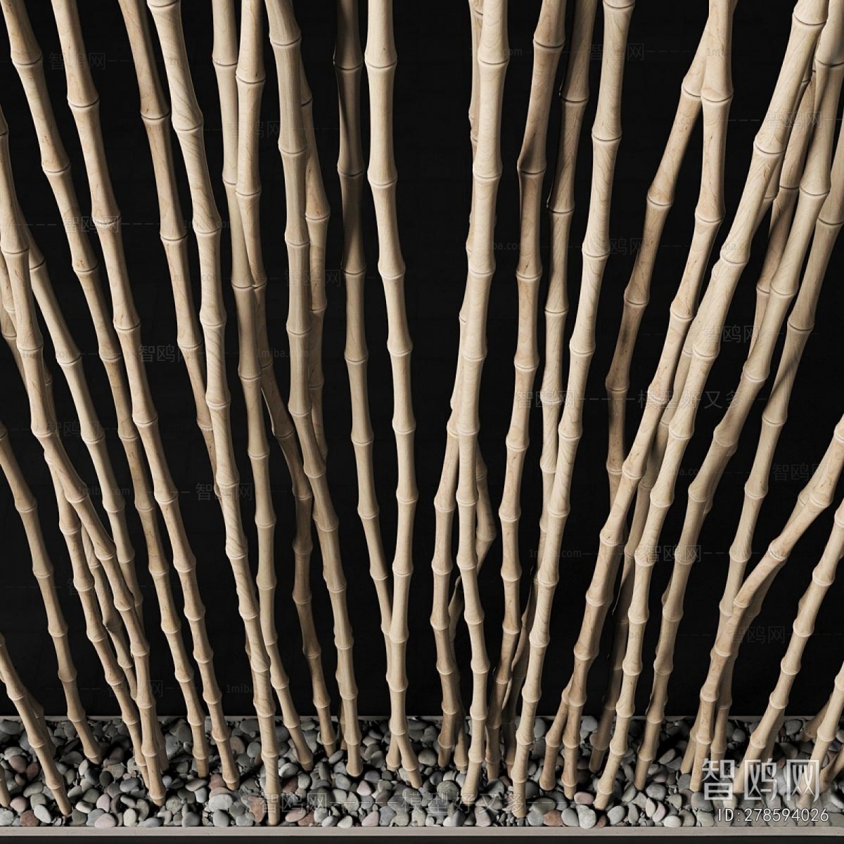 Wabi-sabi Style Wooden Screen Partition