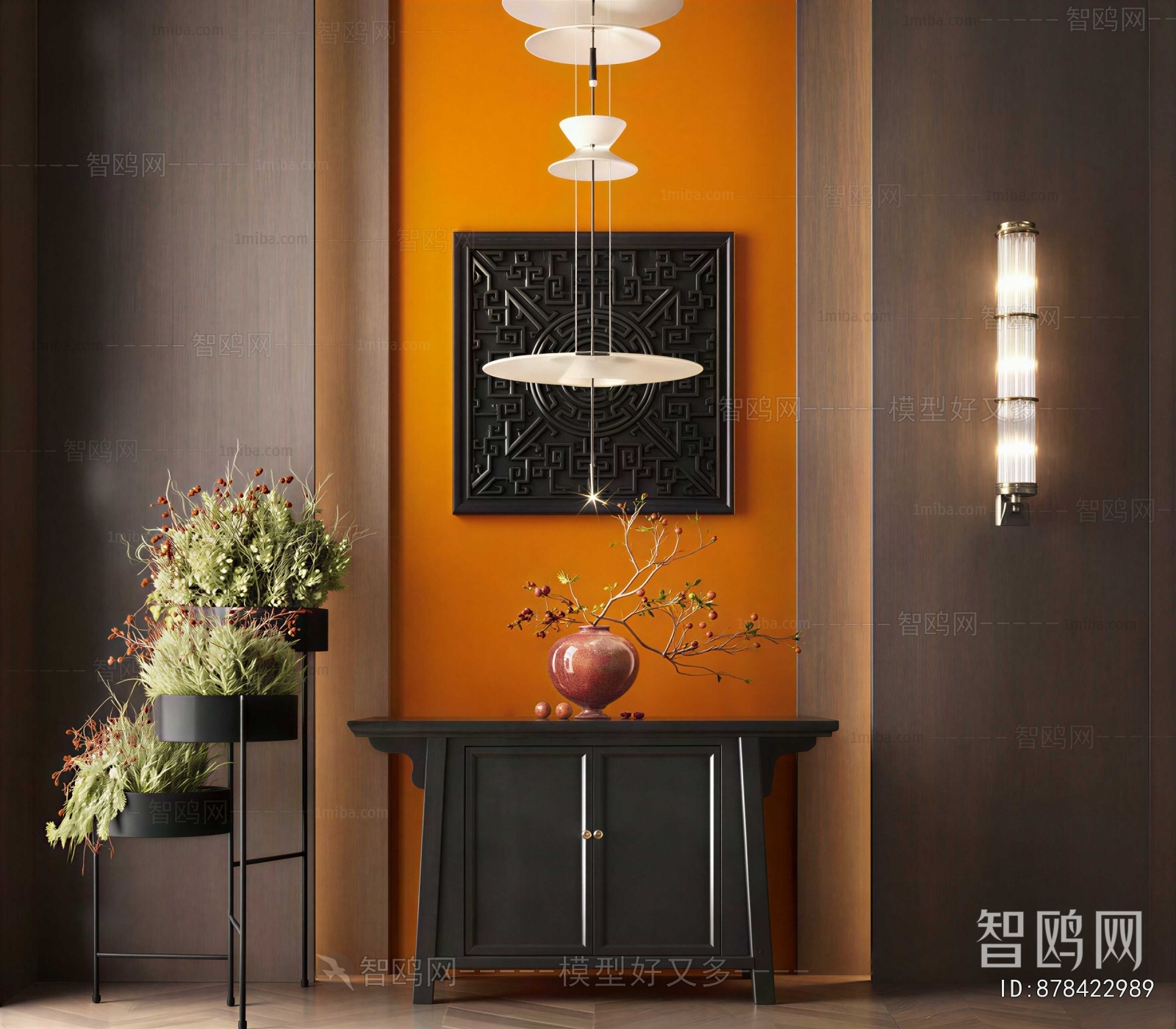 New Chinese Style Entrance Cabinet