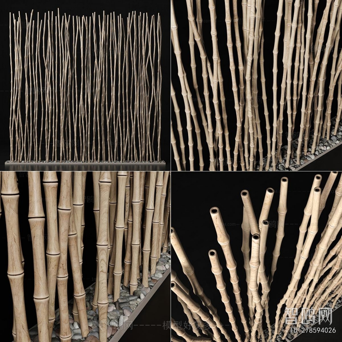 Wabi-sabi Style Wooden Screen Partition