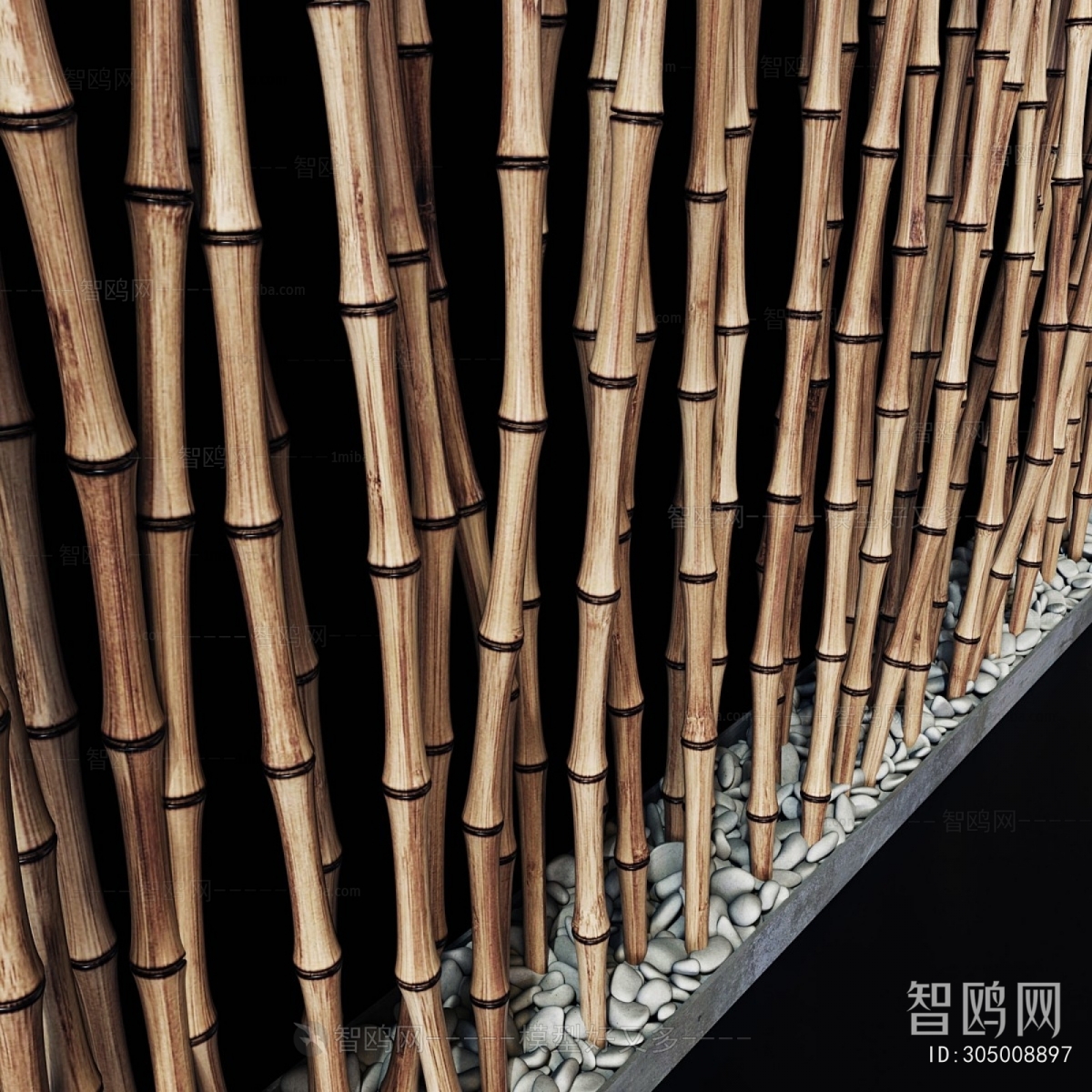 Wabi-sabi Style Wooden Screen Partition