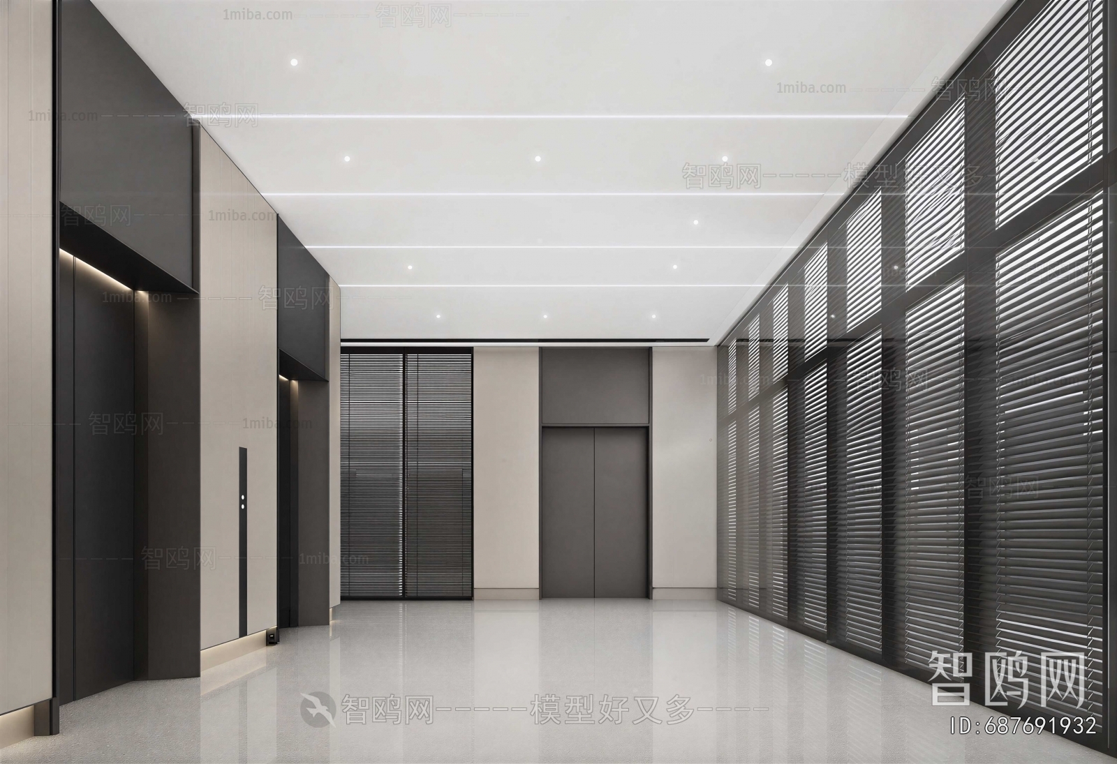 Modern Office Elevator Hall