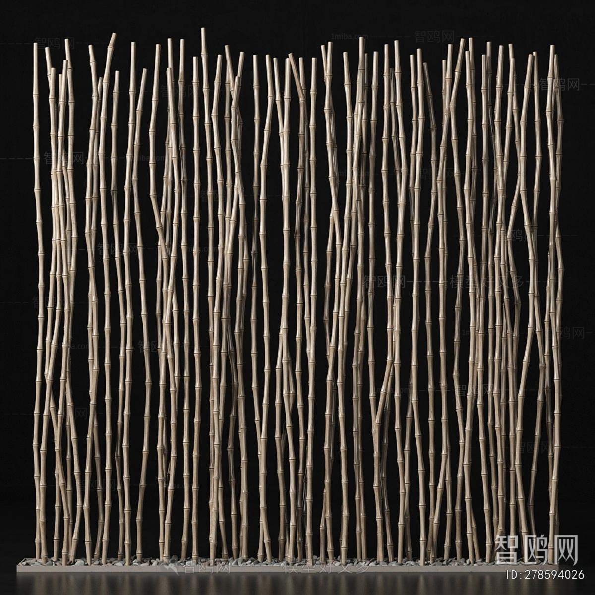 Wabi-sabi Style Wooden Screen Partition