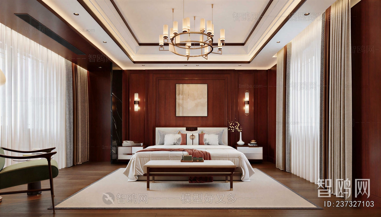 New Chinese Style Bedroom