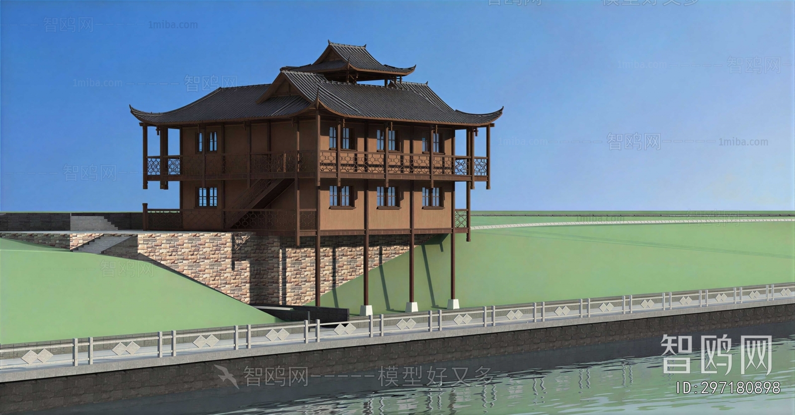 New Chinese Style Ancient Architectural Buildings
