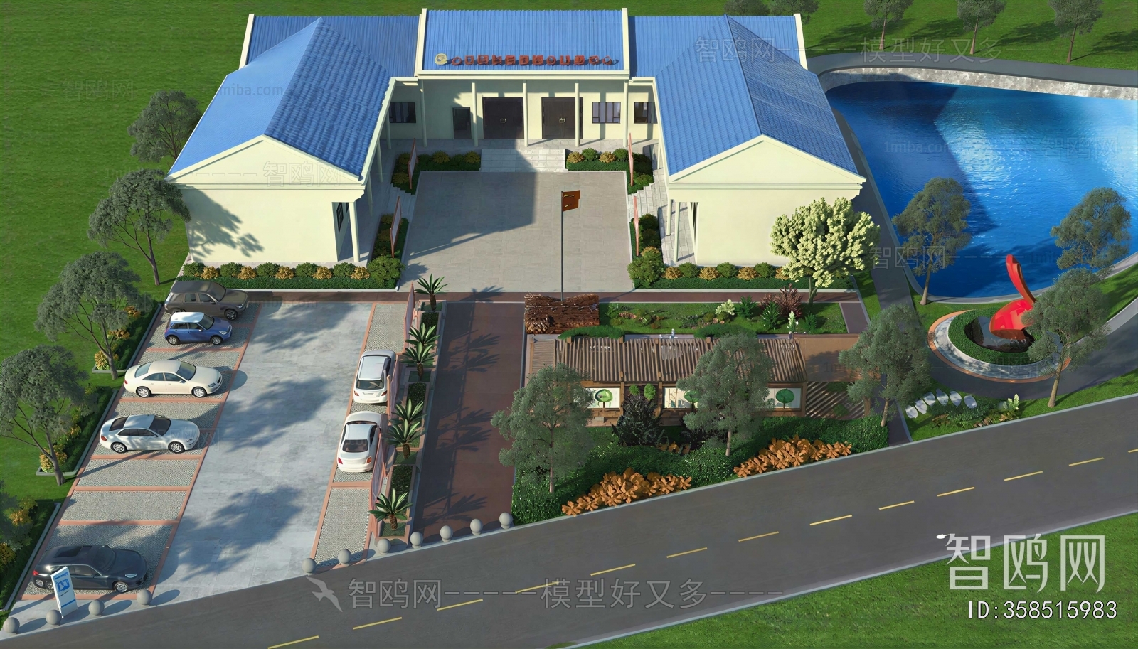 Modern Architectural Bird's-eye View Planning