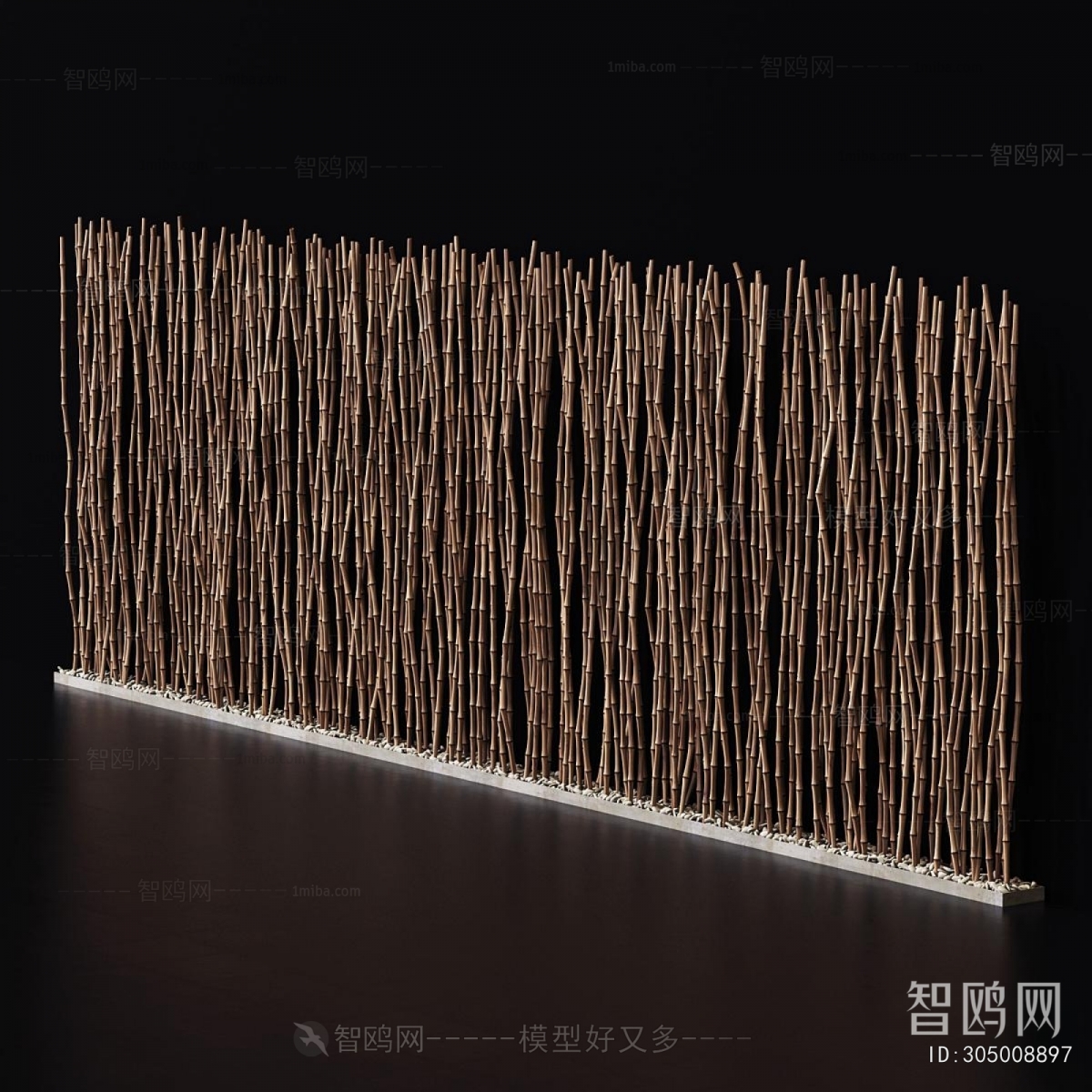 Wabi-sabi Style Wooden Screen Partition