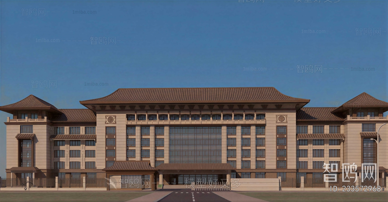 New Chinese Style Appearance Of Commercial Building
