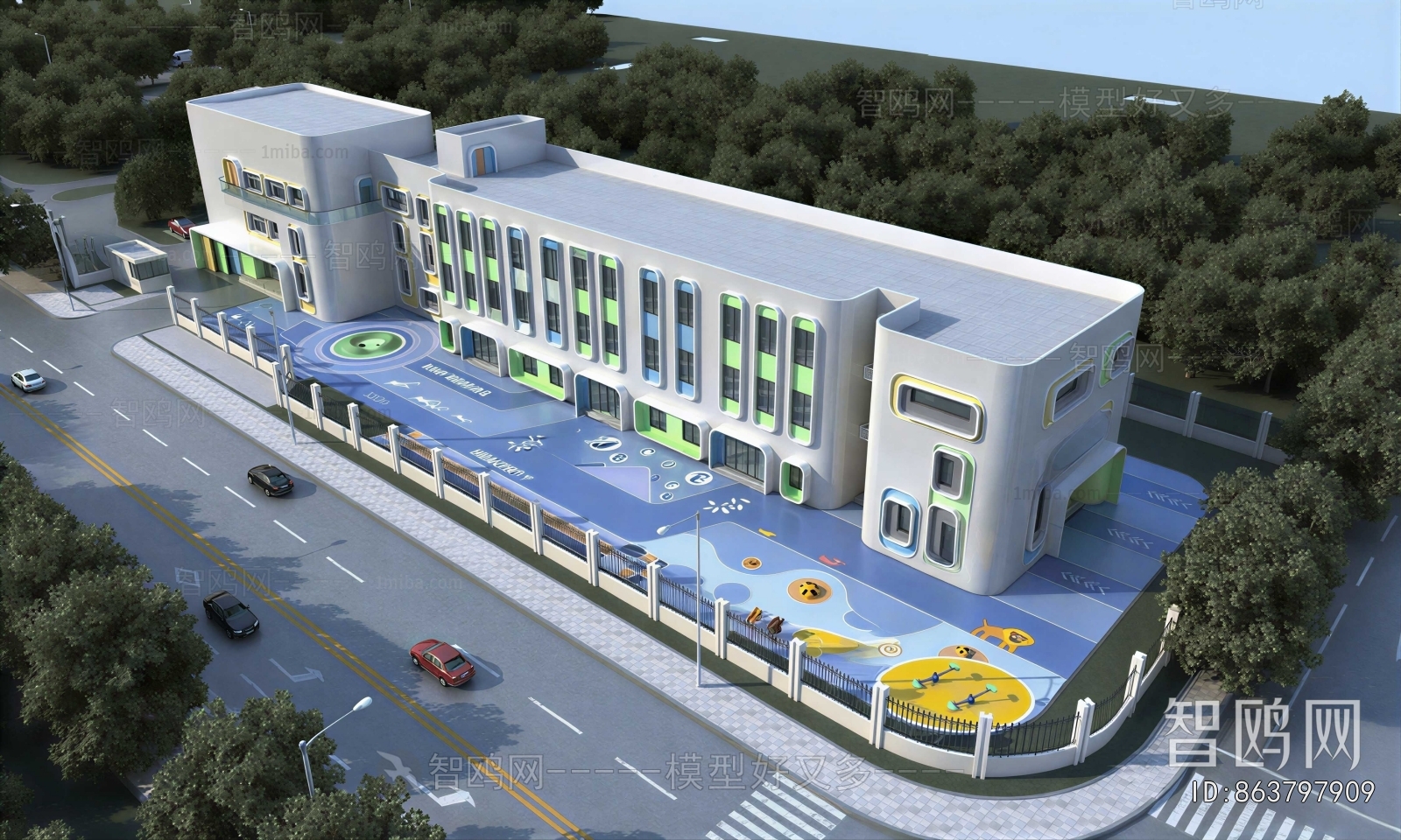 Modern Architectural Bird's-eye View Planning