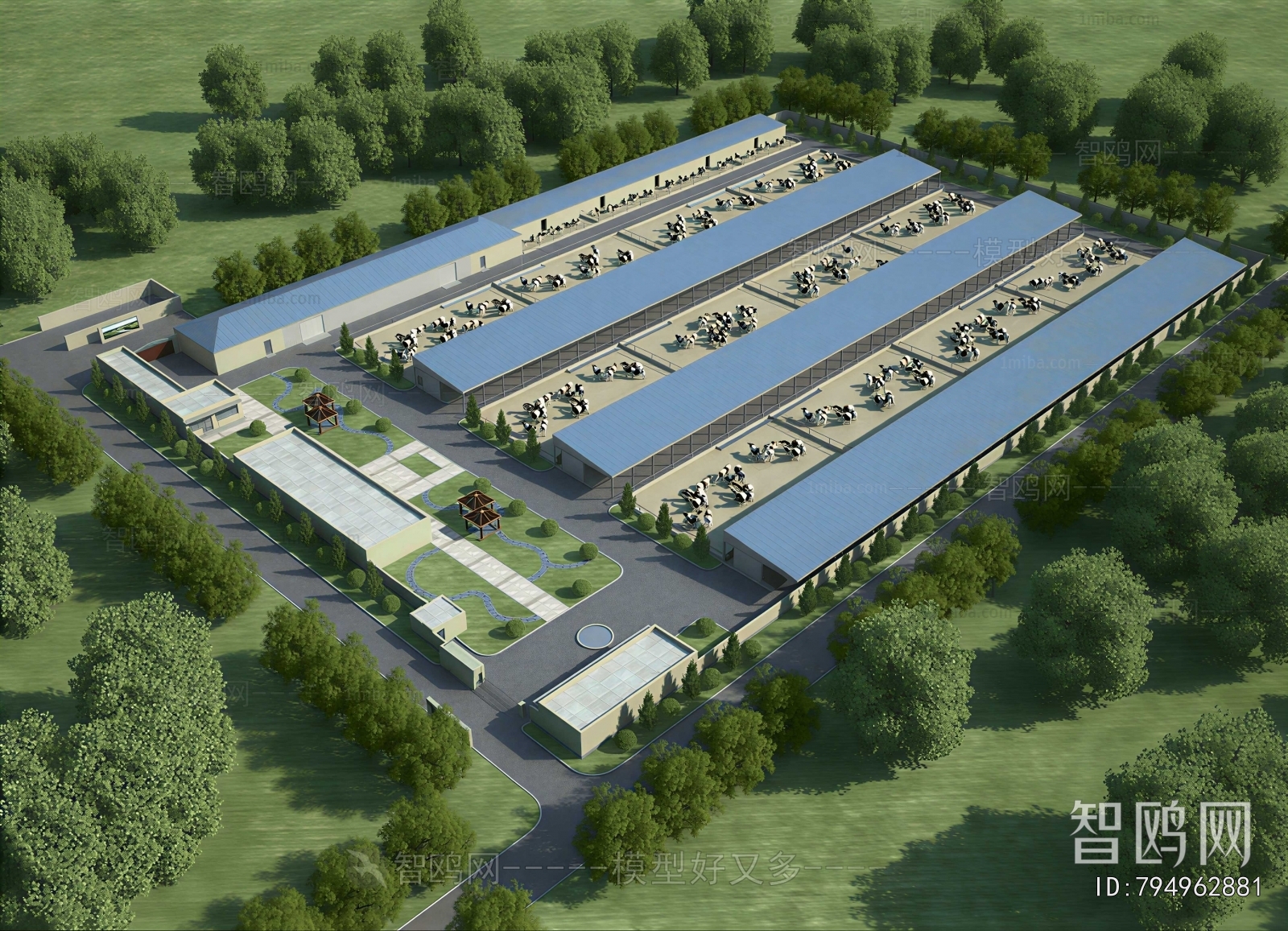 Modern Architectural Bird's-eye View Planning