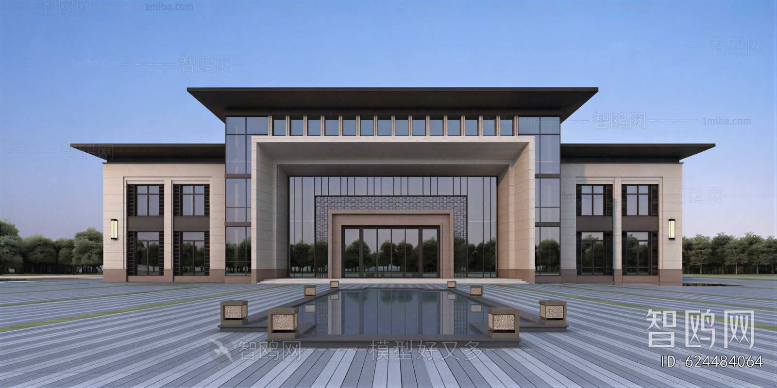 New Chinese Style Appearance Of Commercial Building
