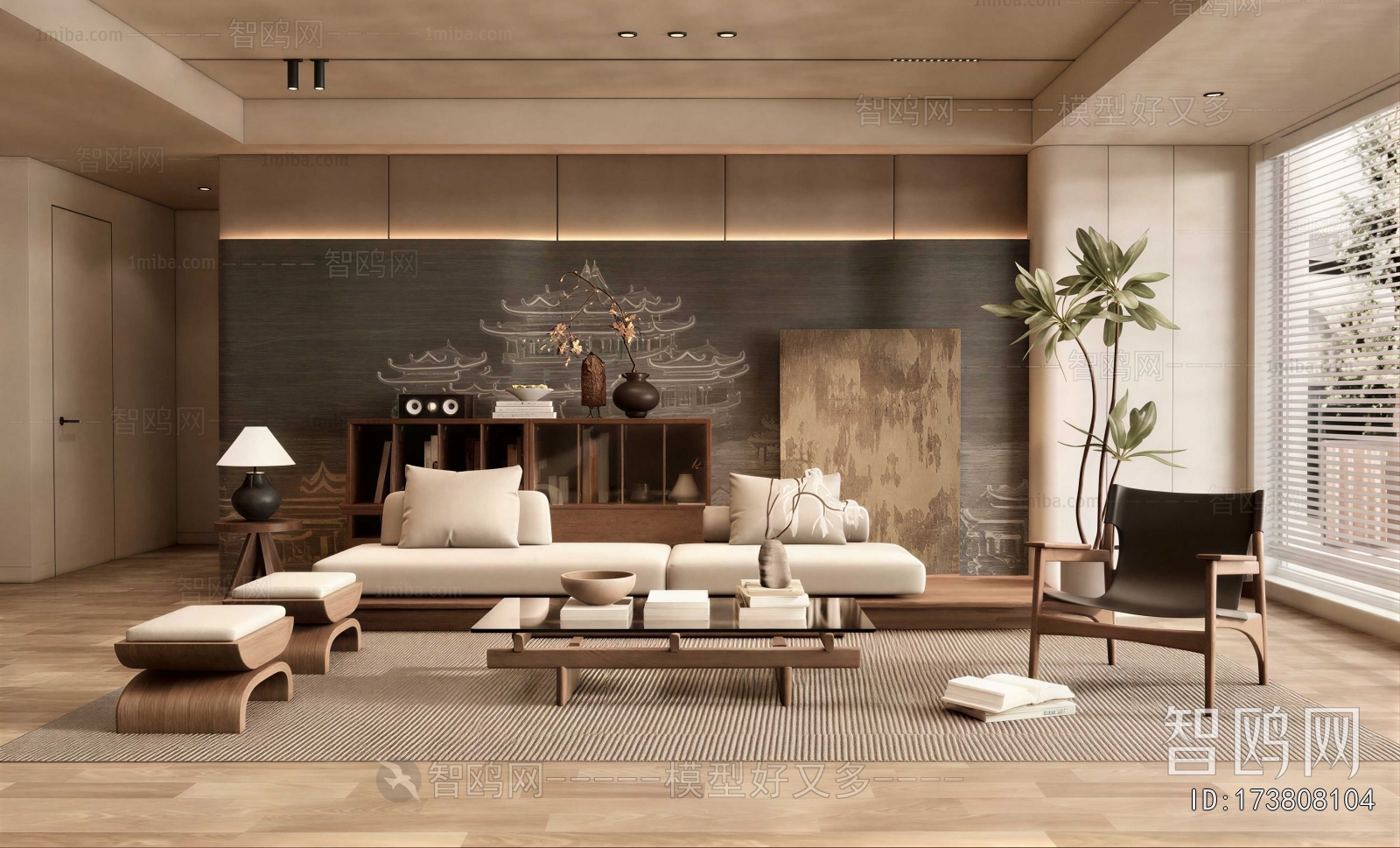 New Chinese Style A Living Room
