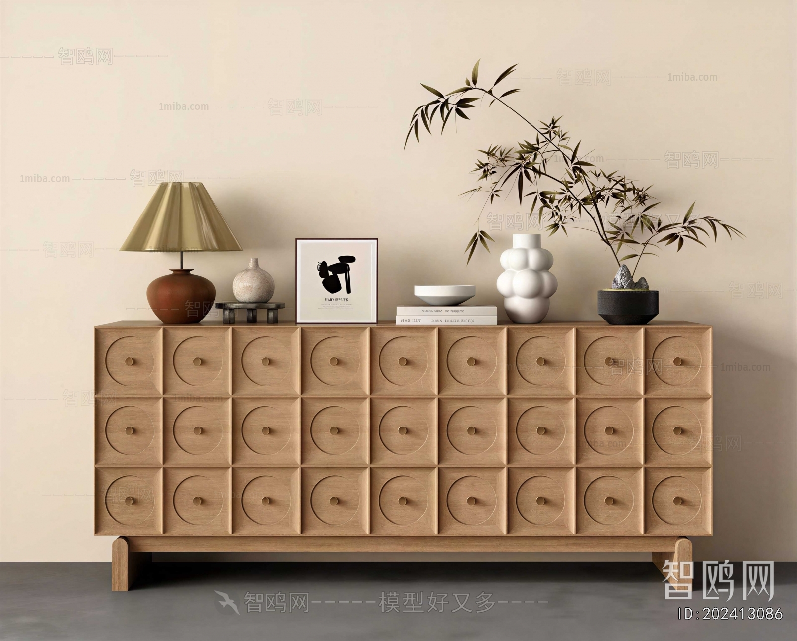 Wabi-sabi Style Side Cabinet