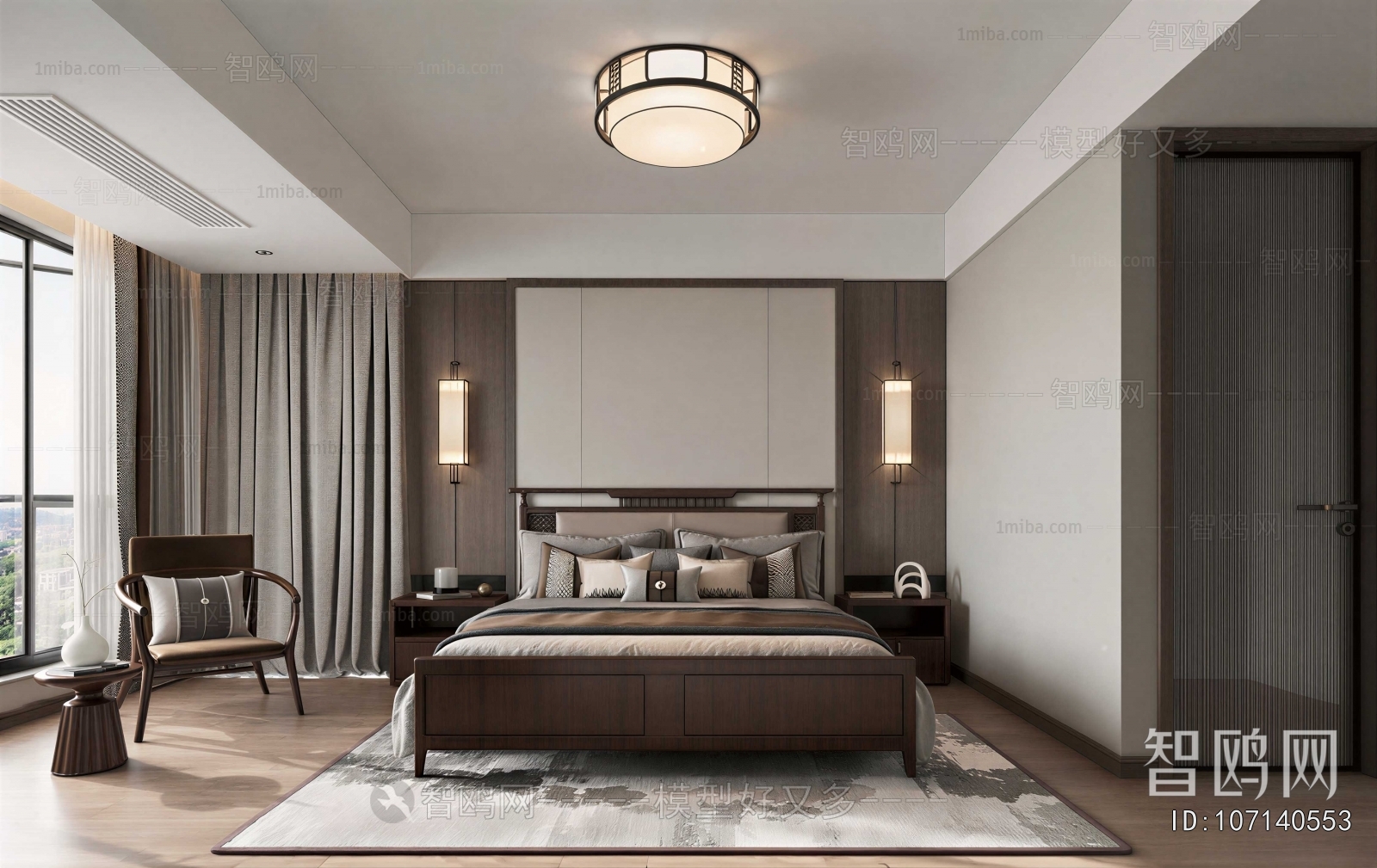 New Chinese Style Bedroom
