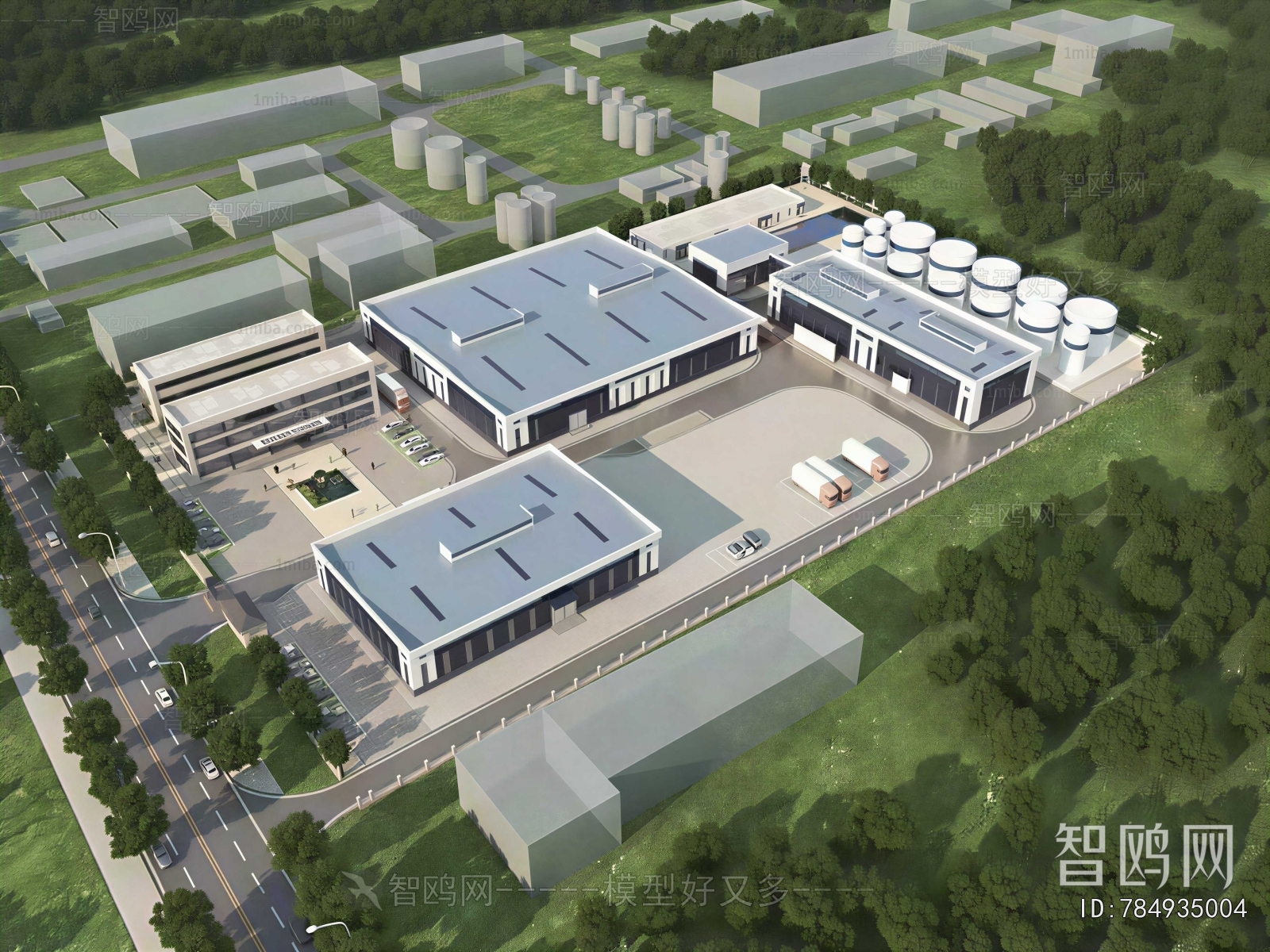 Modern Architectural Bird's-eye View Planning