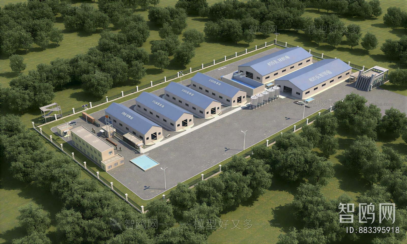 Modern Architectural Bird's-eye View Planning