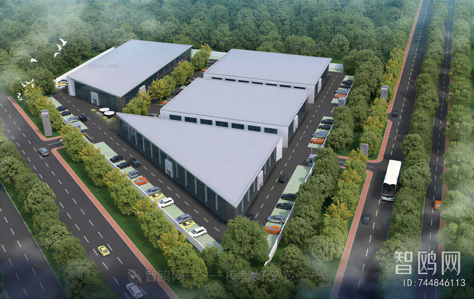 Modern Architectural Bird's-eye View Planning