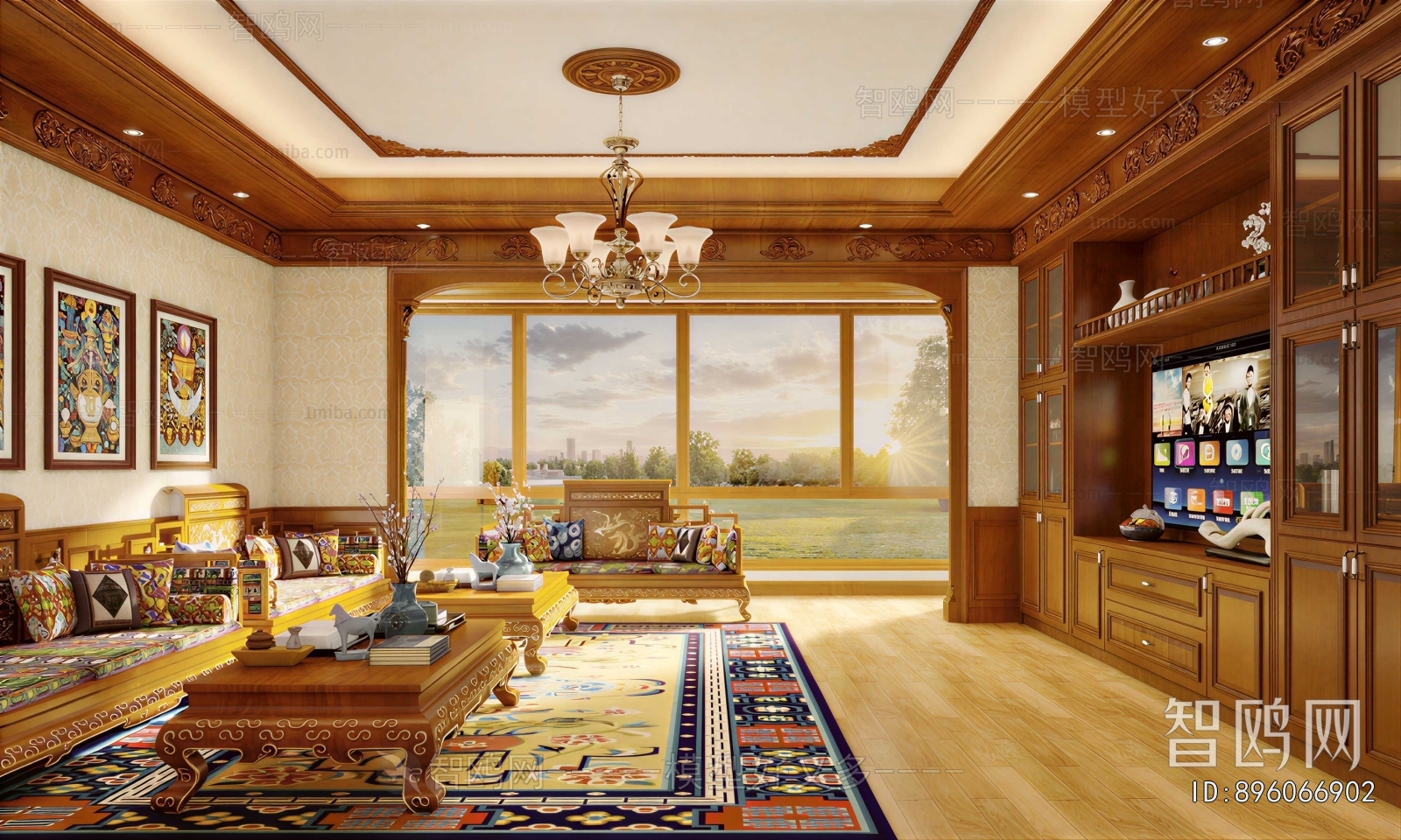 New Chinese Style A Living Room